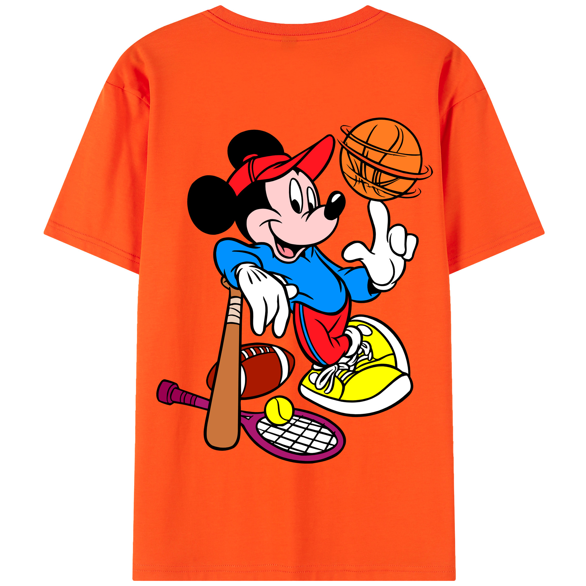 （画像用） ミッキーマウス Mickey Mouse 綿100％半袖Tシャツ（背面プリント）
