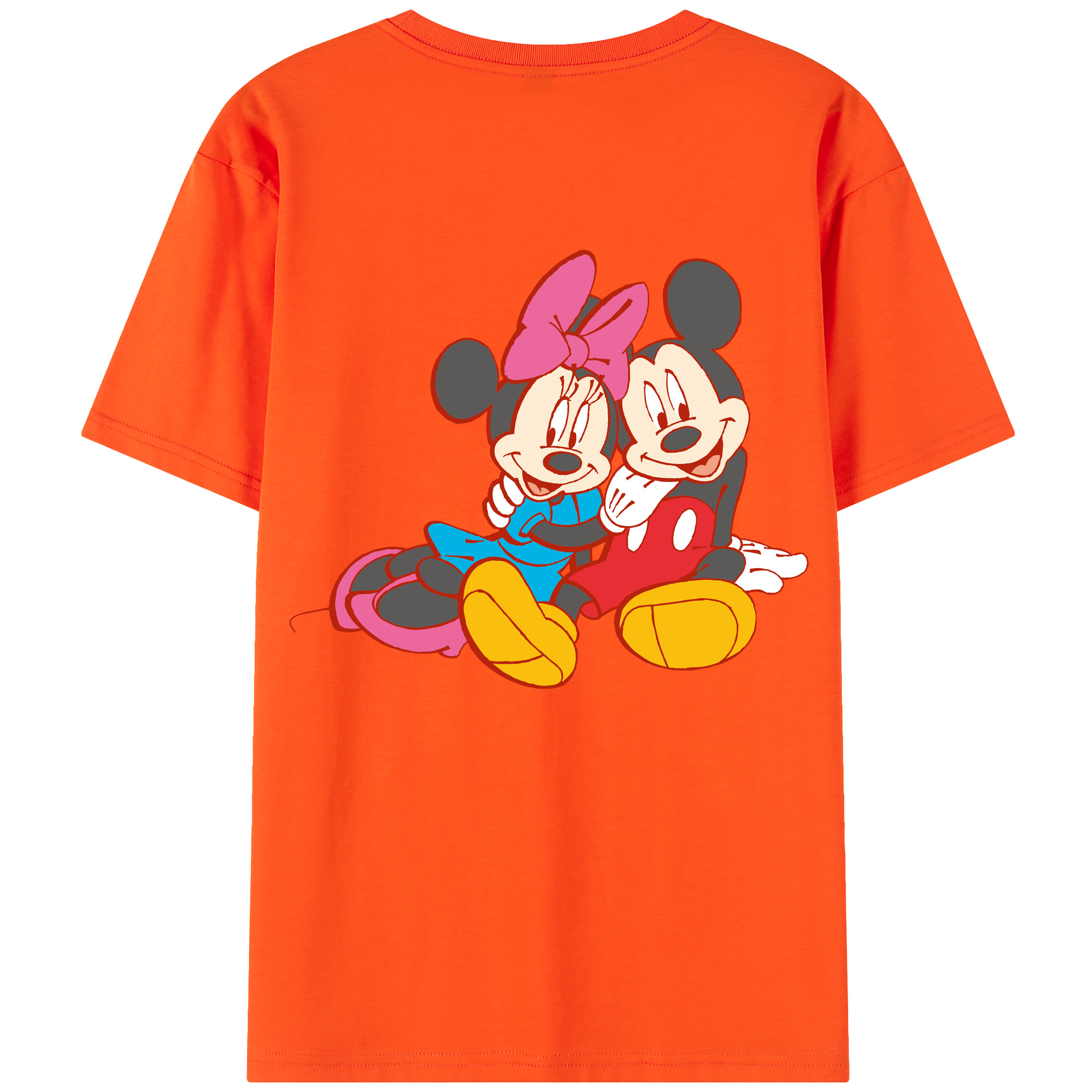 （画像用） ミッキーマウス Mickey Mouse 綿100％半袖Tシャツ（背面プリント）