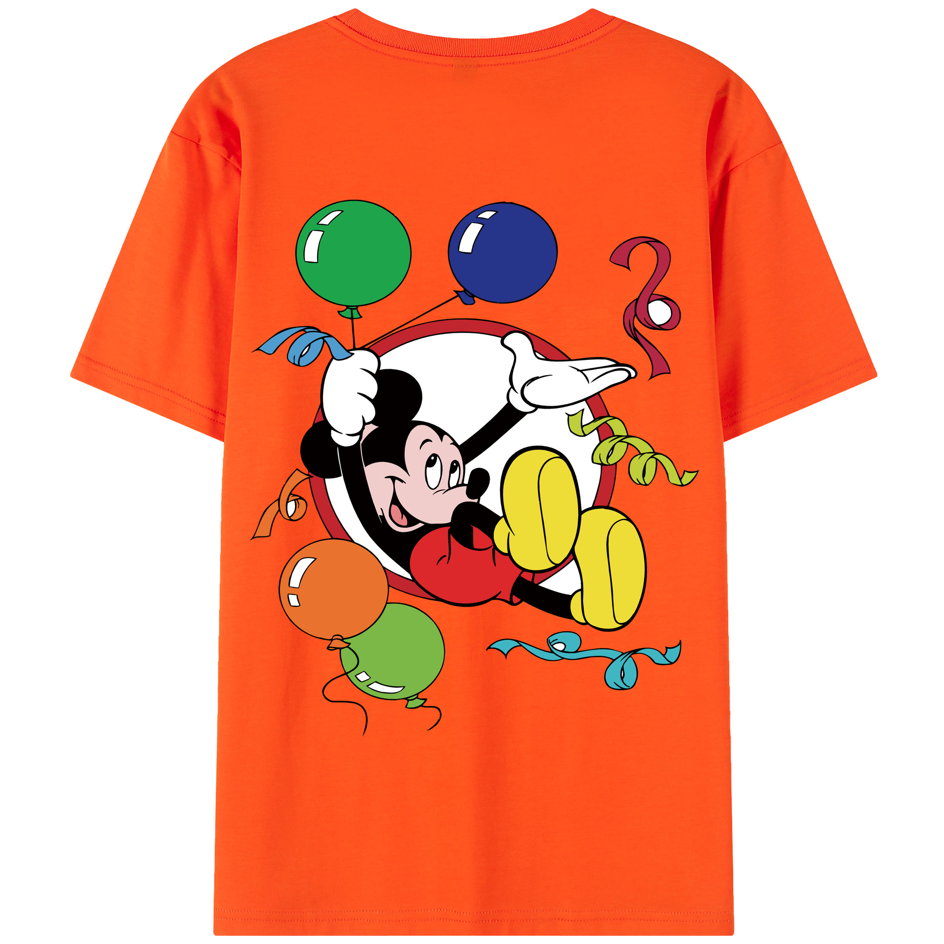 （画像用） ミッキーマウス Mickey Mouse 綿100％半袖Tシャツ（背面プリント）