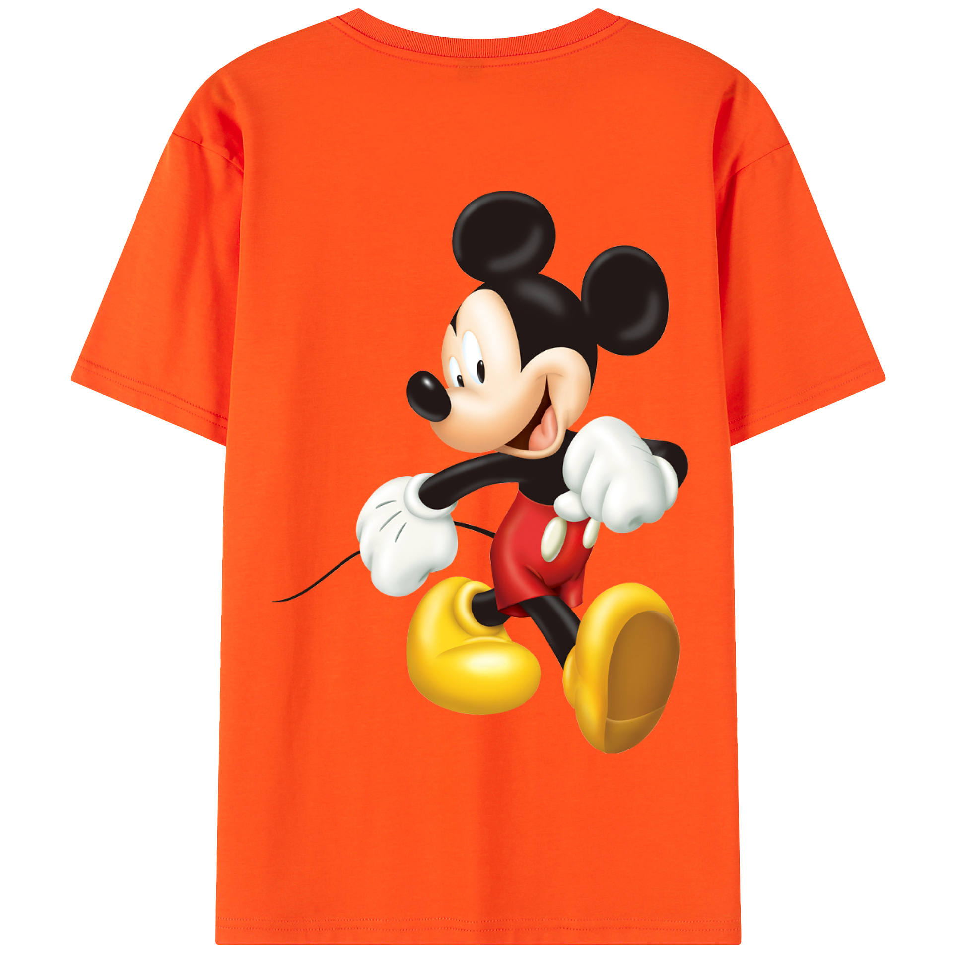 （画像用） ミッキーマウス Mickey Mouse 綿100％半袖Tシャツ（背面プリント）