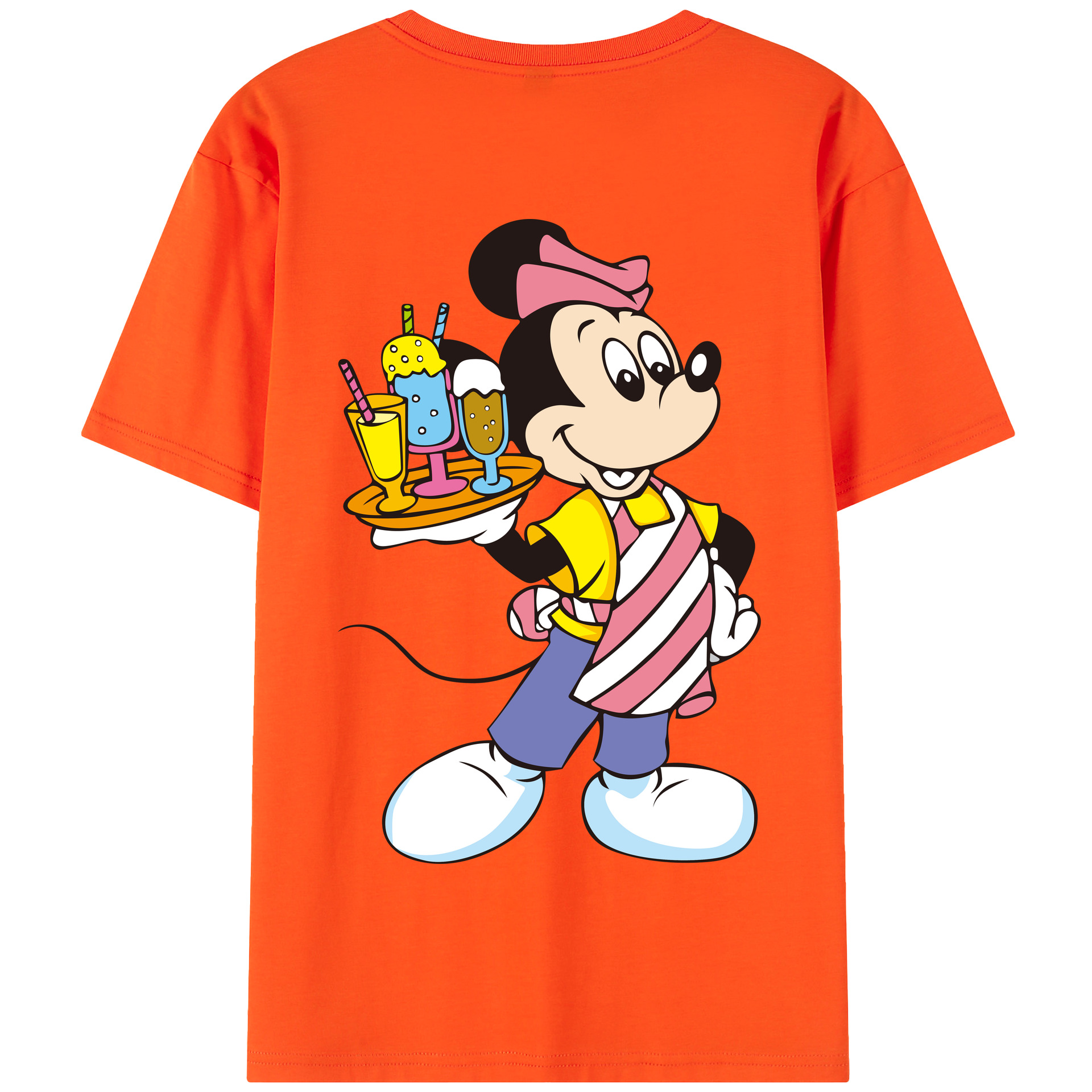 （画像用） ミッキーマウス Mickey Mouse 綿100％半袖Tシャツ（背面プリント）