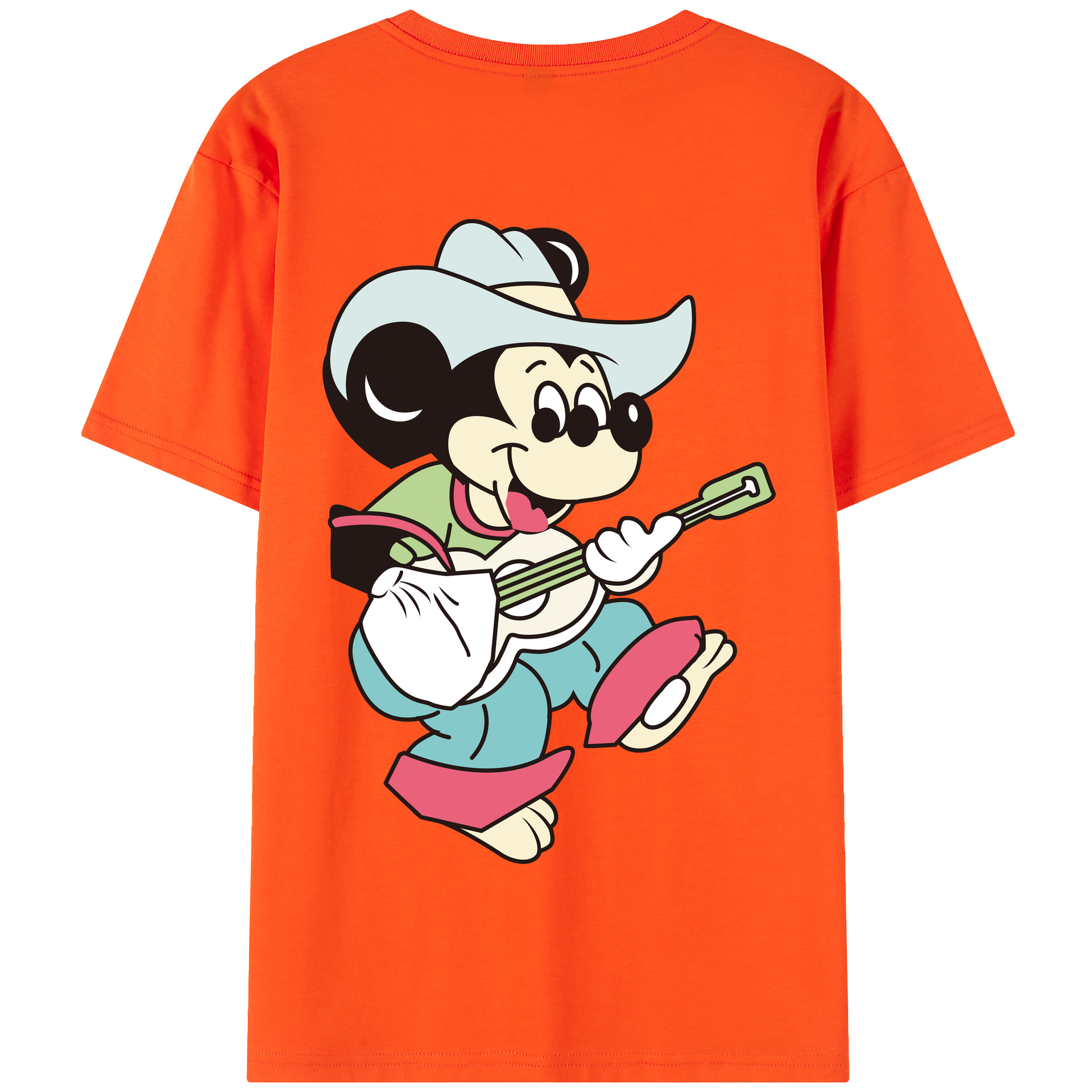 （画像用） ミッキーマウス Mickey Mouse 綿100％半袖Tシャツ（背面プリント）