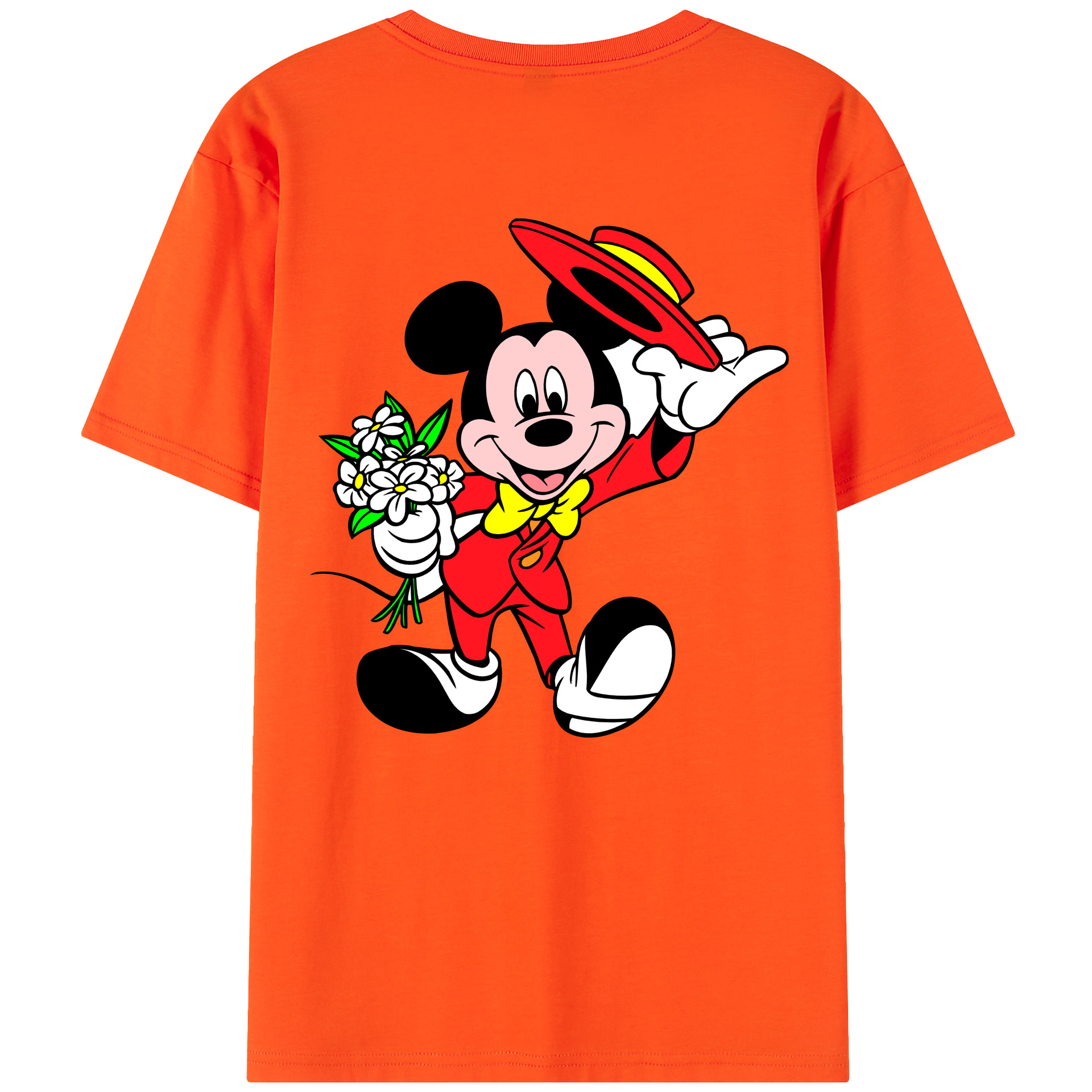（画像用） ミッキーマウス Mickey Mouse 綿100％半袖Tシャツ（背面プリント）