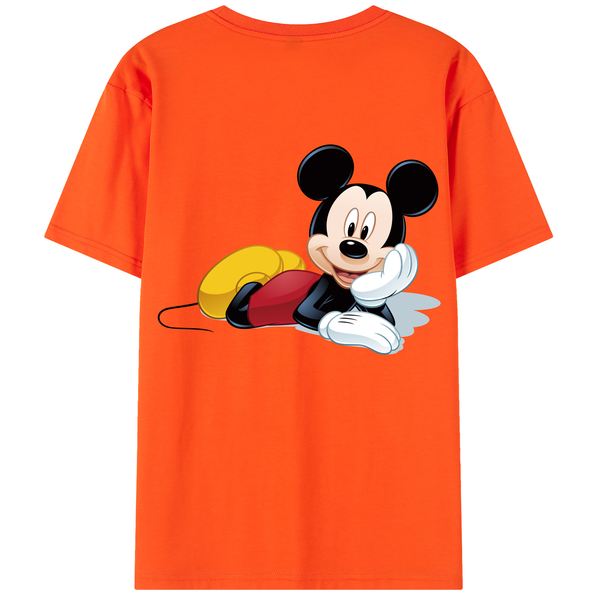 （画像用） ミッキーマウス Mickey Mouse 綿100％半袖Tシャツ（背面プリント）