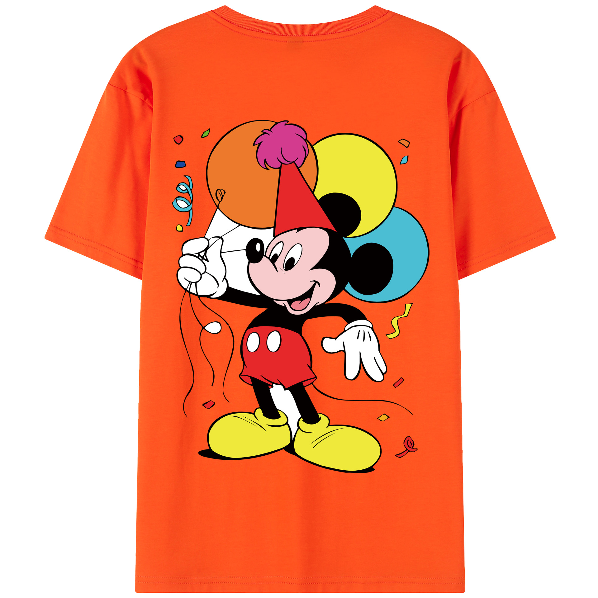 （画像用） ミッキーマウス Mickey Mouse 綿100％半袖Tシャツ（背面プリント）