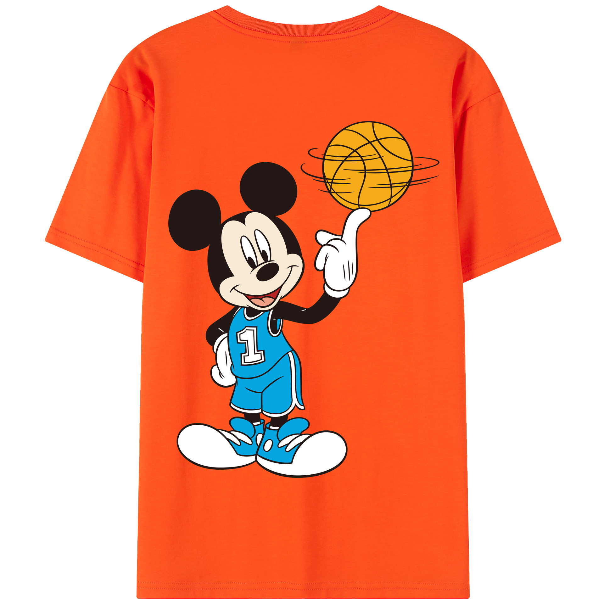 （画像用） ミッキーマウス Mickey Mouse 綿100％半袖Tシャツ（背面プリント）