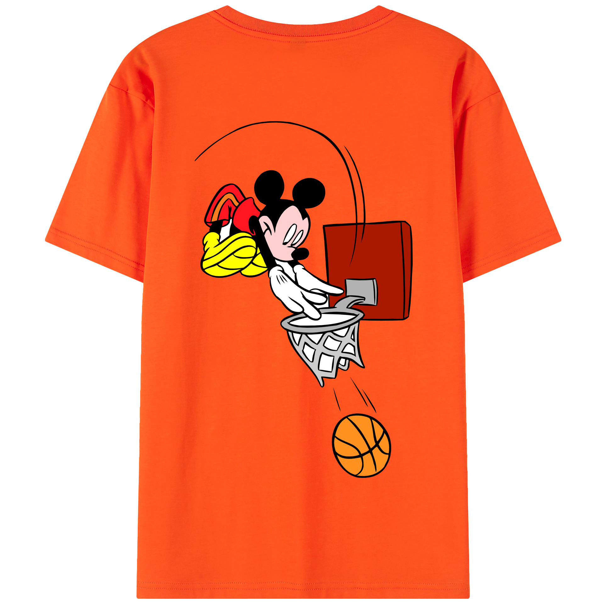 （画像用） ミッキーマウス Mickey Mouse 綿100％半袖Tシャツ（背面プリント）