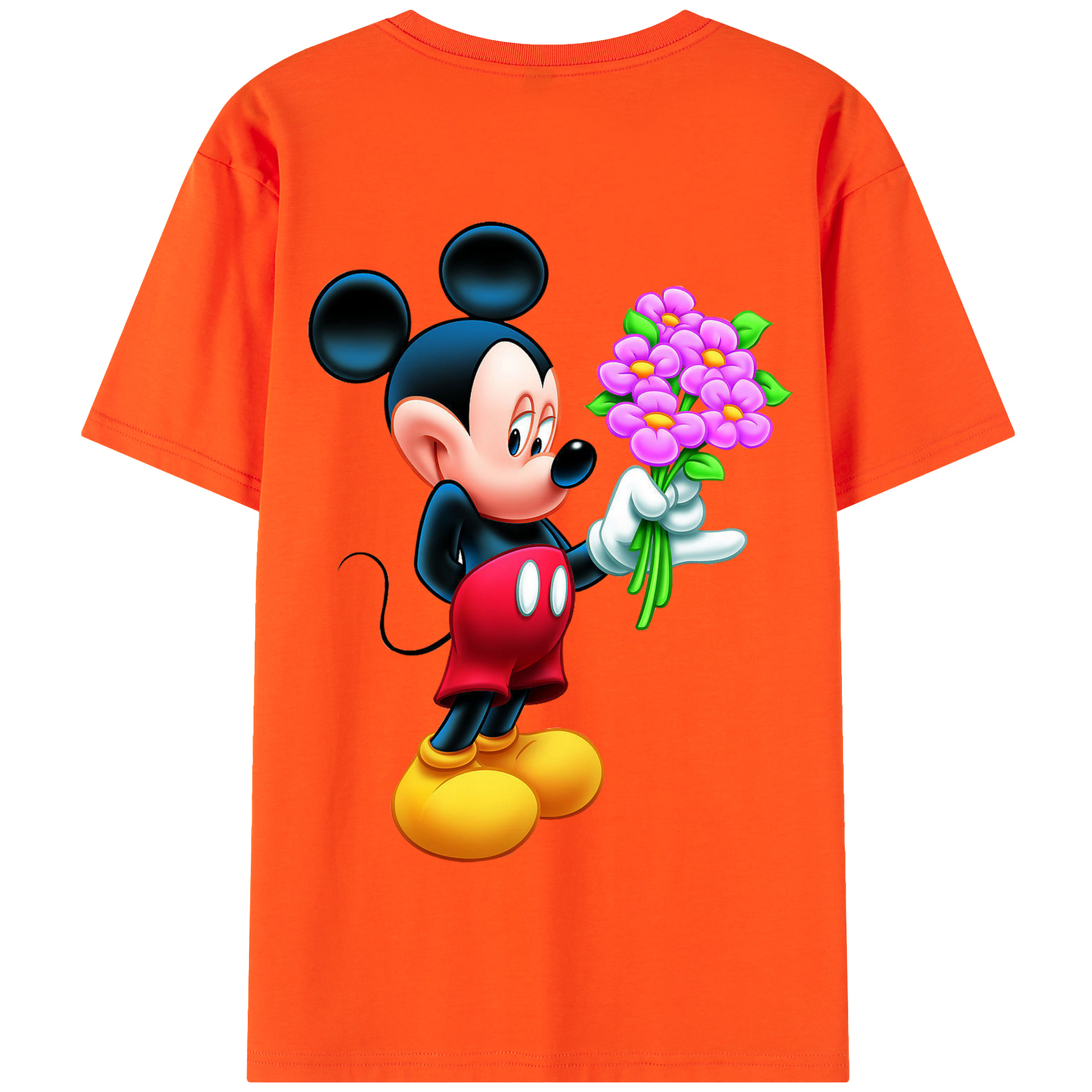 （画像用） ミッキーマウス Mickey Mouse 綿100％半袖Tシャツ（背面プリント）