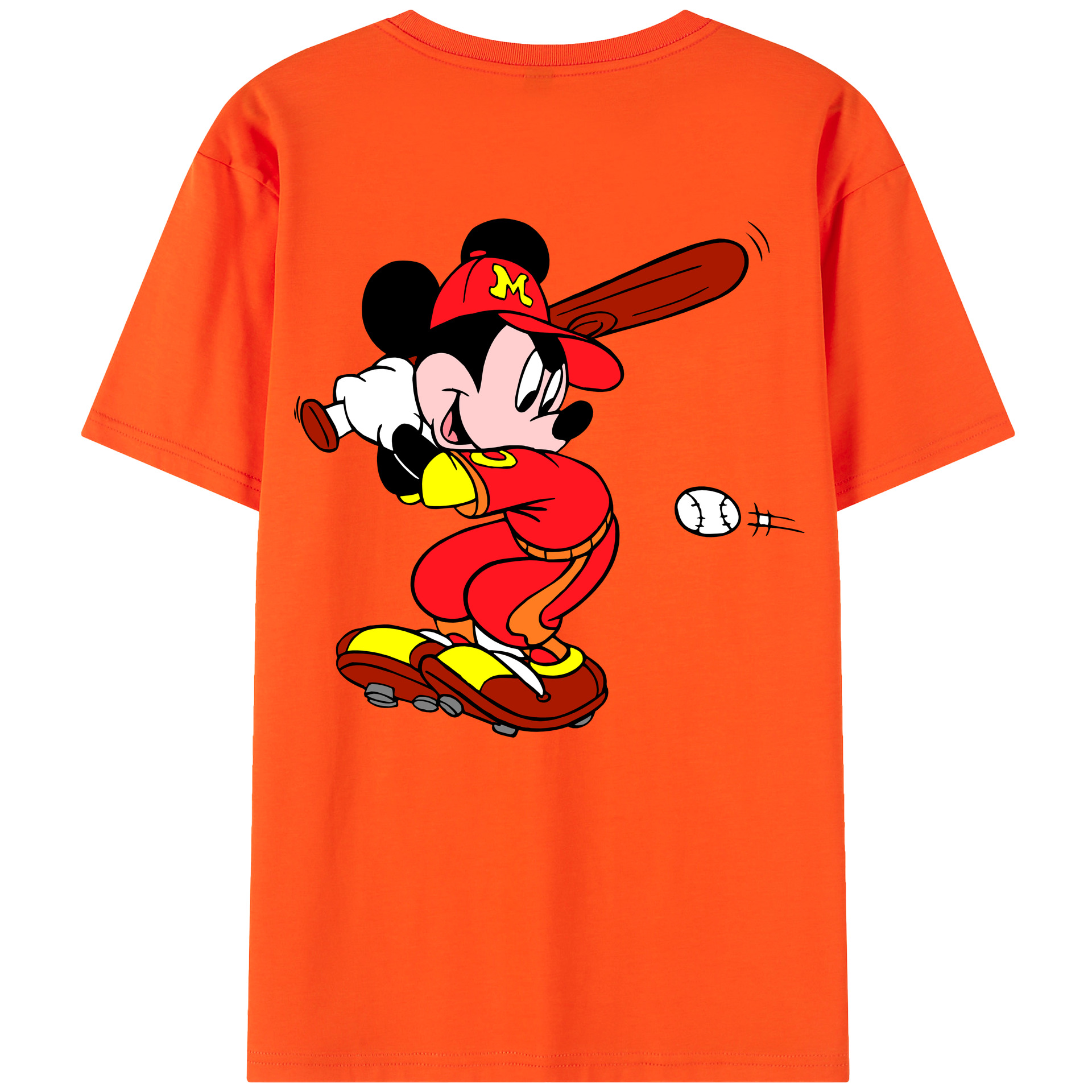 （画像用） ミッキーマウス Mickey Mouse 綿100％半袖Tシャツ（背面プリント）