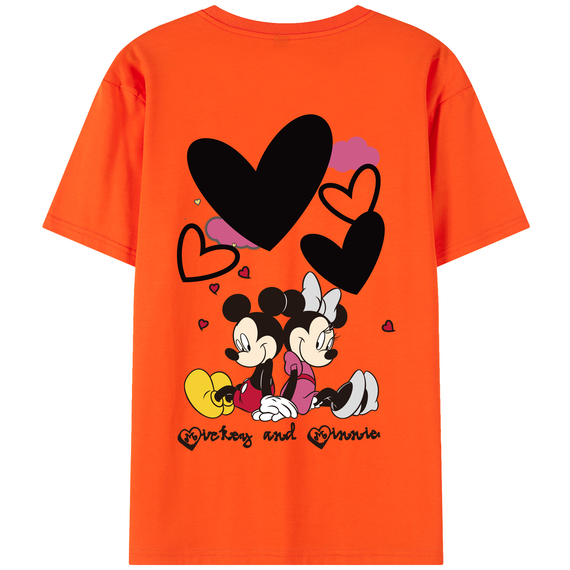 （画像用） ミッキーマウス Mickey Mouse 綿100％半袖Tシャツ（背面プリント）