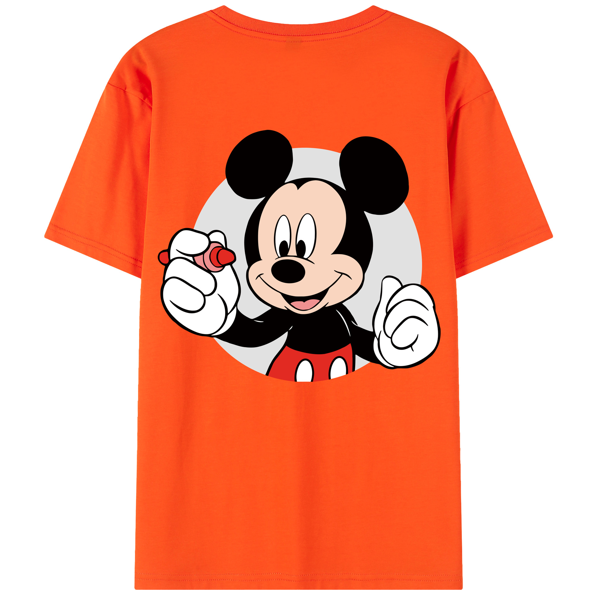 （画像用） ミッキーマウス Mickey Mouse 綿100％半袖Tシャツ（背面プリント）
