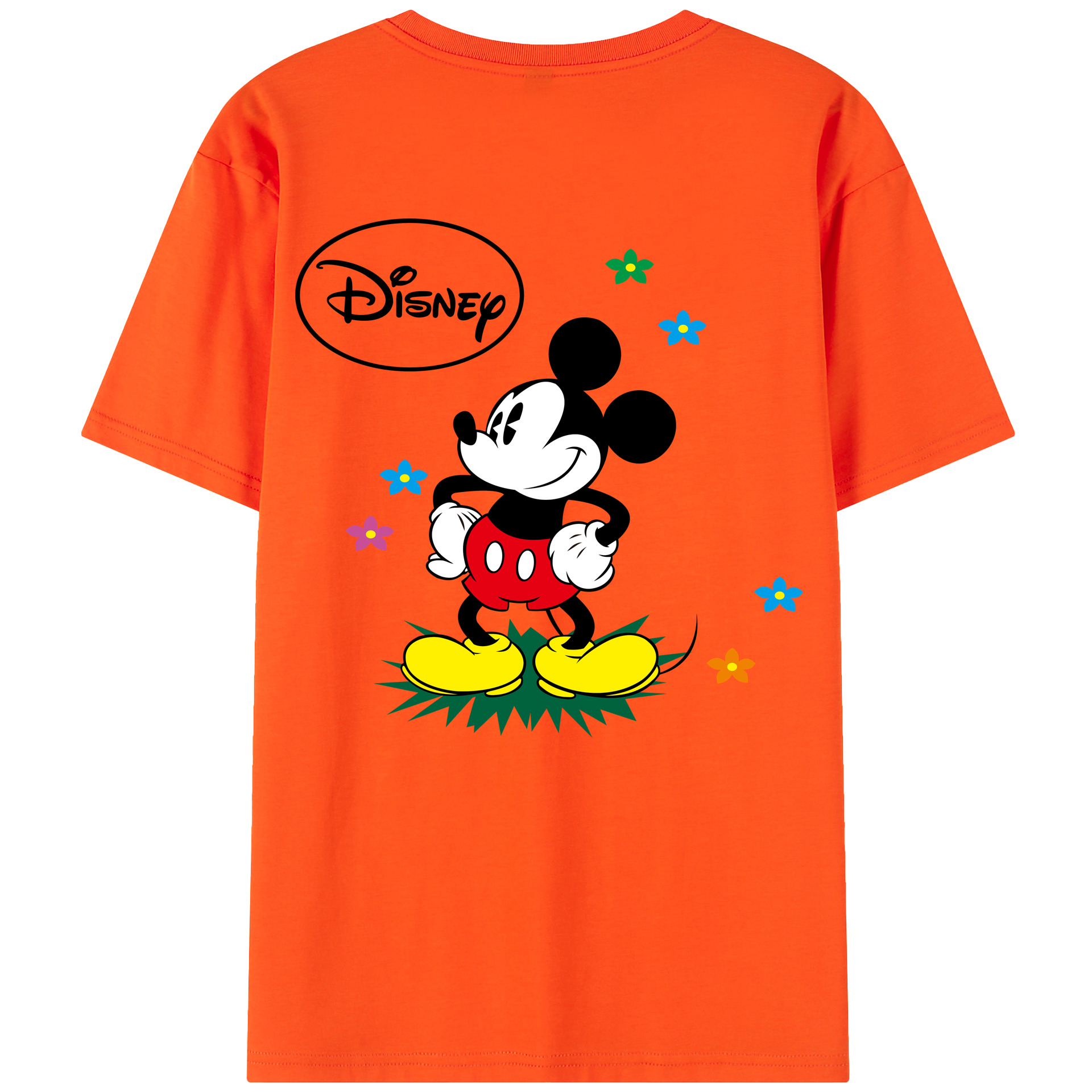 （画像用） ミッキーマウス Mickey Mouse 綿100％半袖Tシャツ（背面プリント）