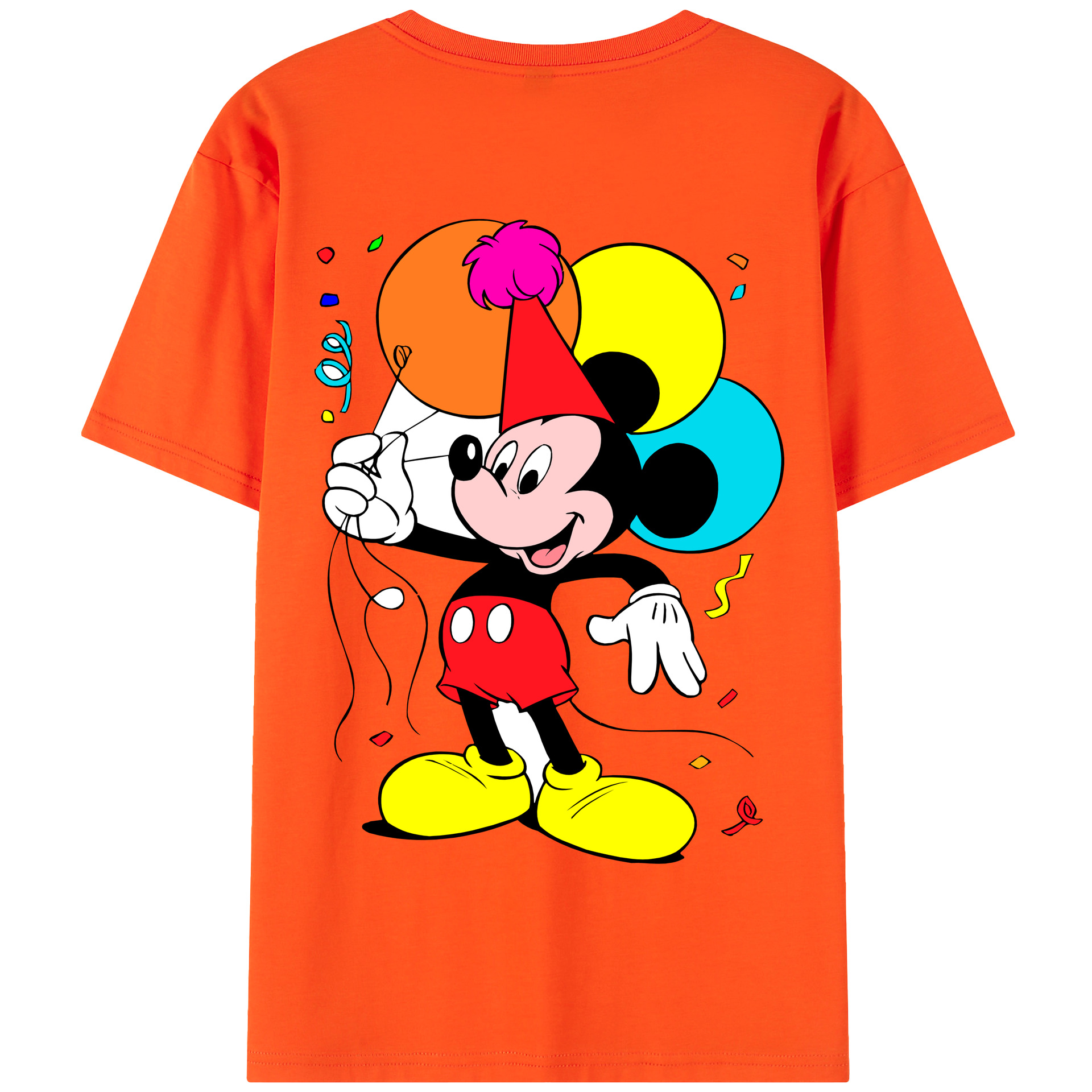 （画像用） ミッキーマウス Mickey Mouse 綿100％半袖Tシャツ（背面プリント）
