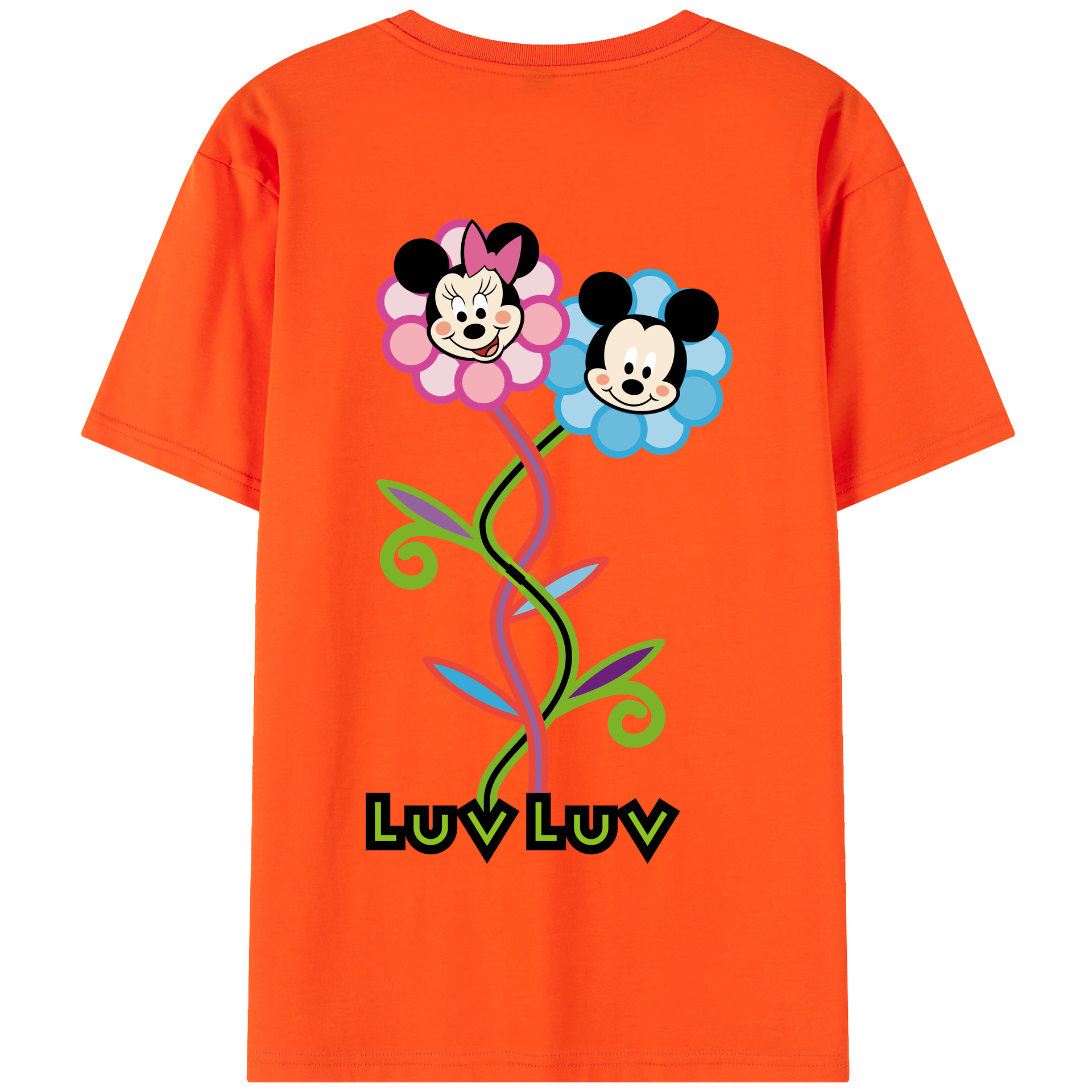 （画像用） ミッキーマウス Mickey Mouse 綿100％半袖Tシャツ（背面プリント）