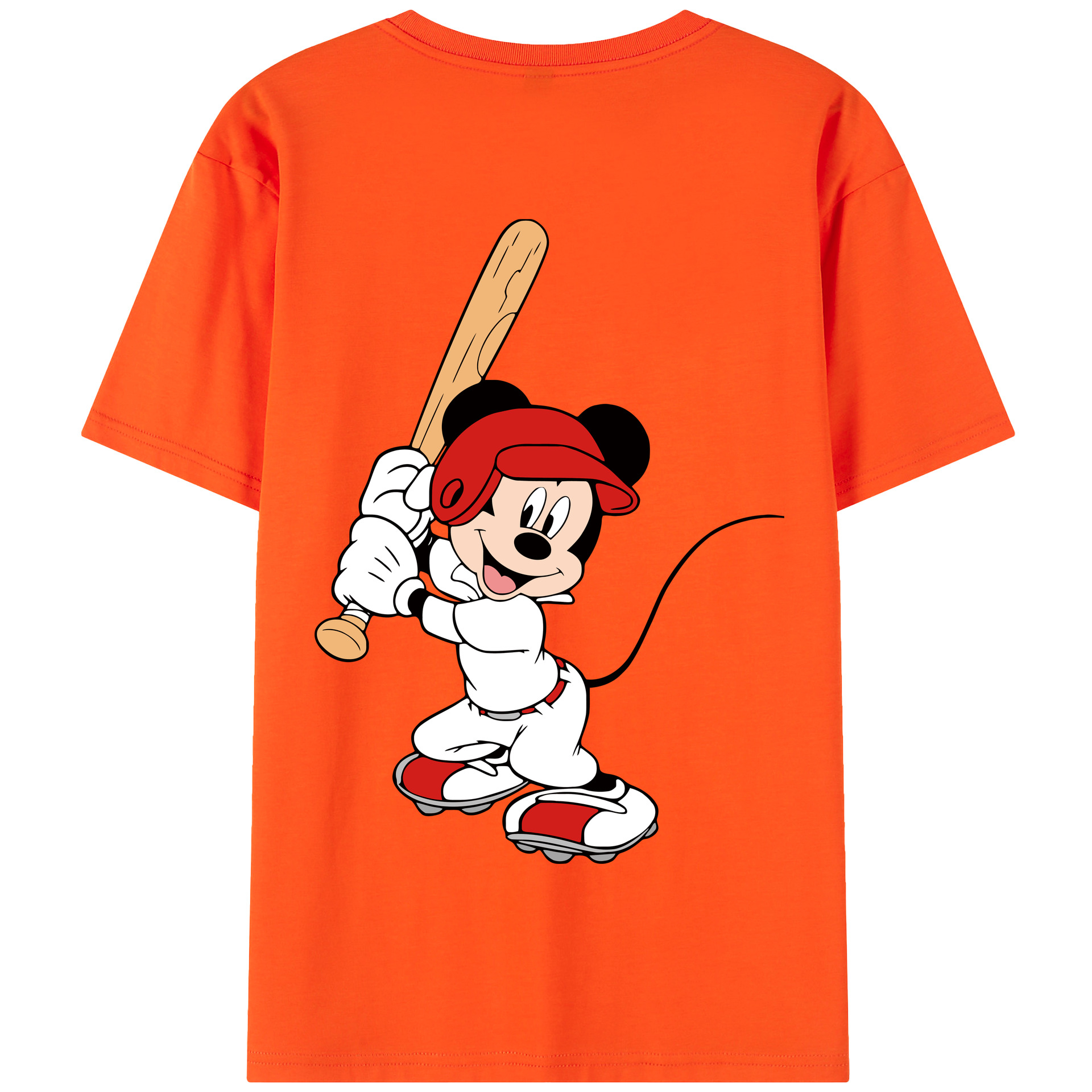 （画像用） ミッキーマウス Mickey Mouse 綿100％半袖Tシャツ（背面プリント）