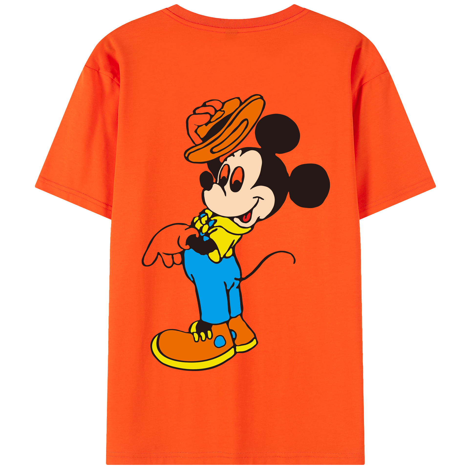 （画像用） ミッキーマウス Mickey Mouse 綿100％半袖Tシャツ（背面プリント）
