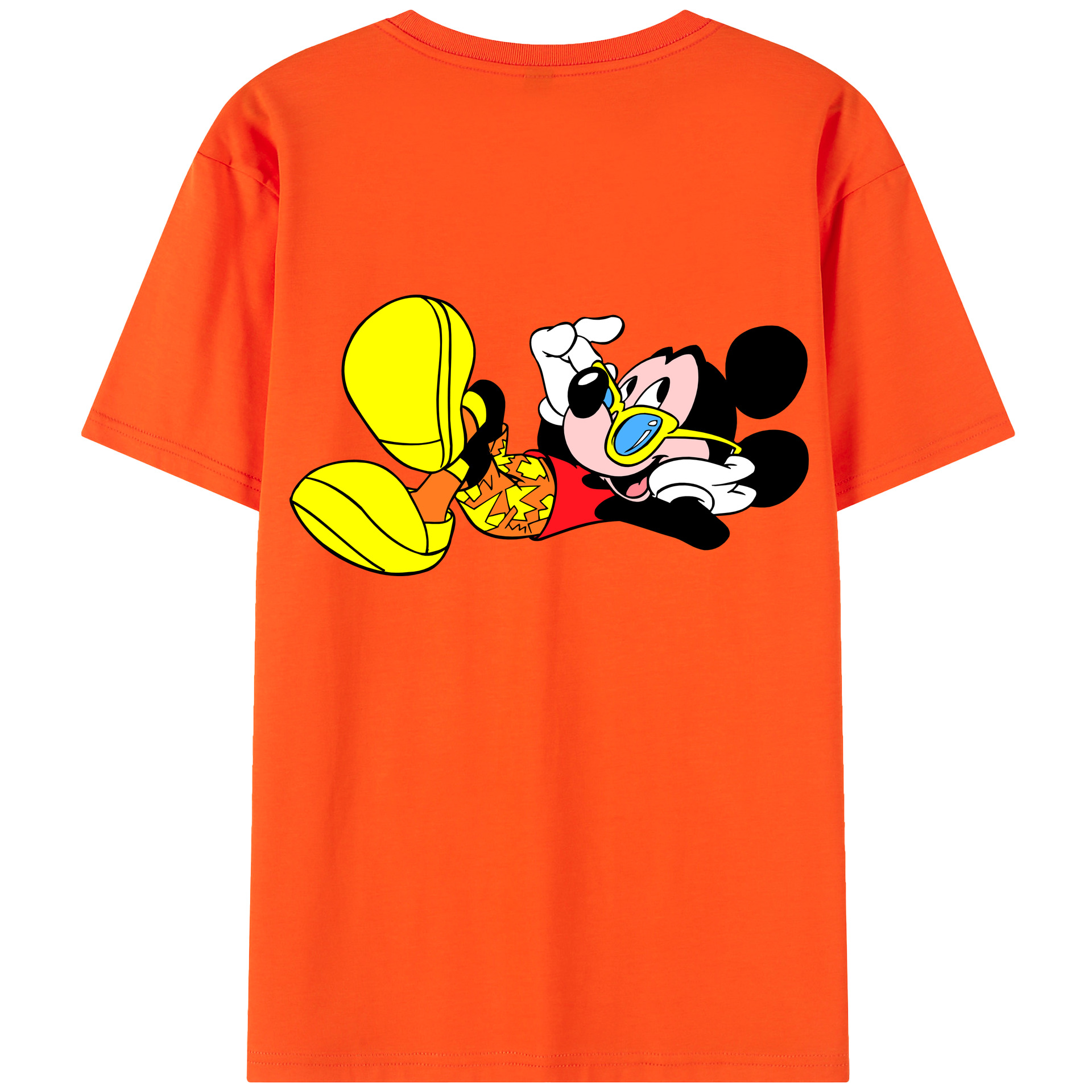（画像用） ミッキーマウス Mickey Mouse 綿100％半袖Tシャツ（背面プリント）