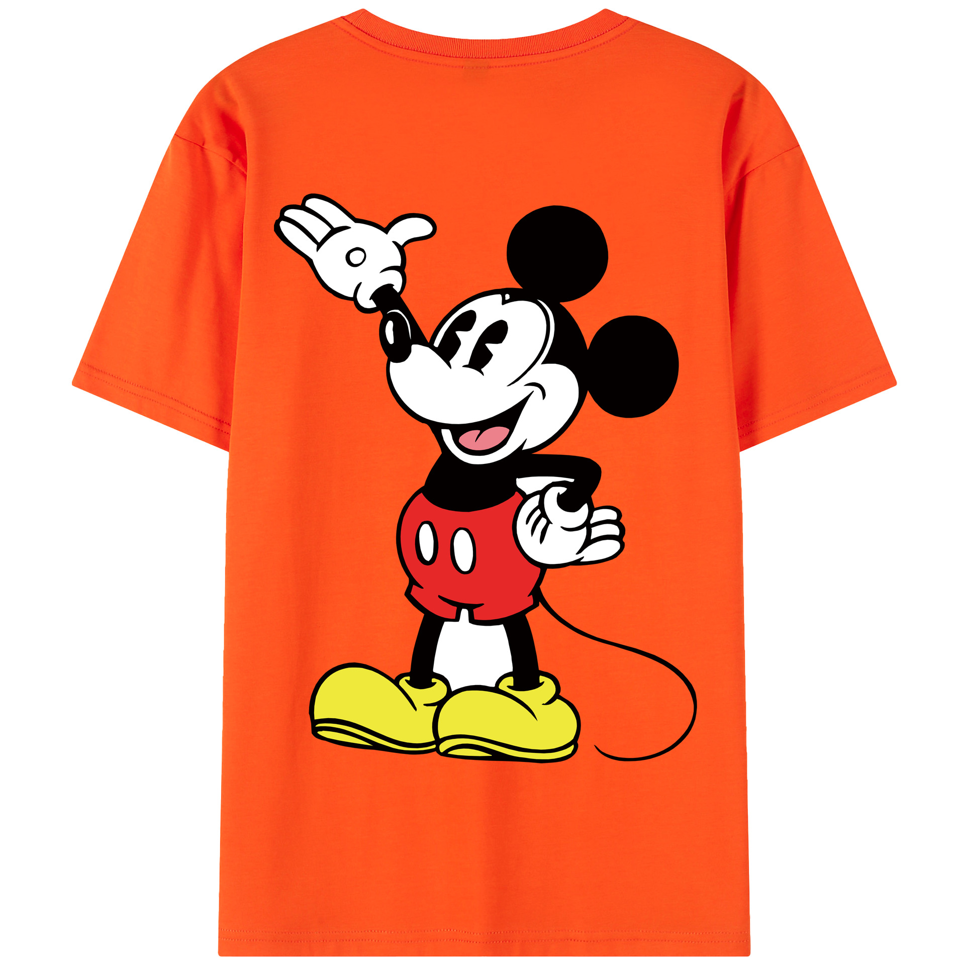 （画像用） ミッキーマウス Mickey Mouse 綿100％半袖Tシャツ（背面プリント）
