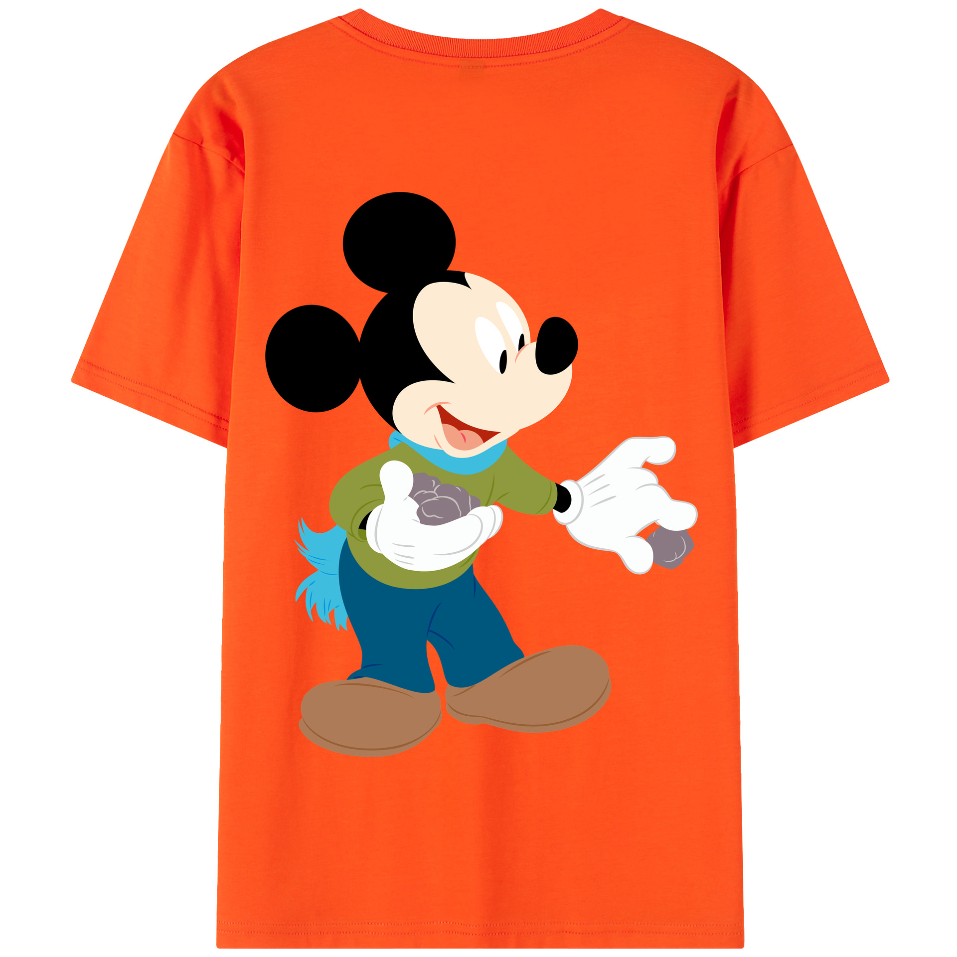 （画像用） ミッキーマウス Mickey Mouse 綿100％半袖Tシャツ（背面プリント）