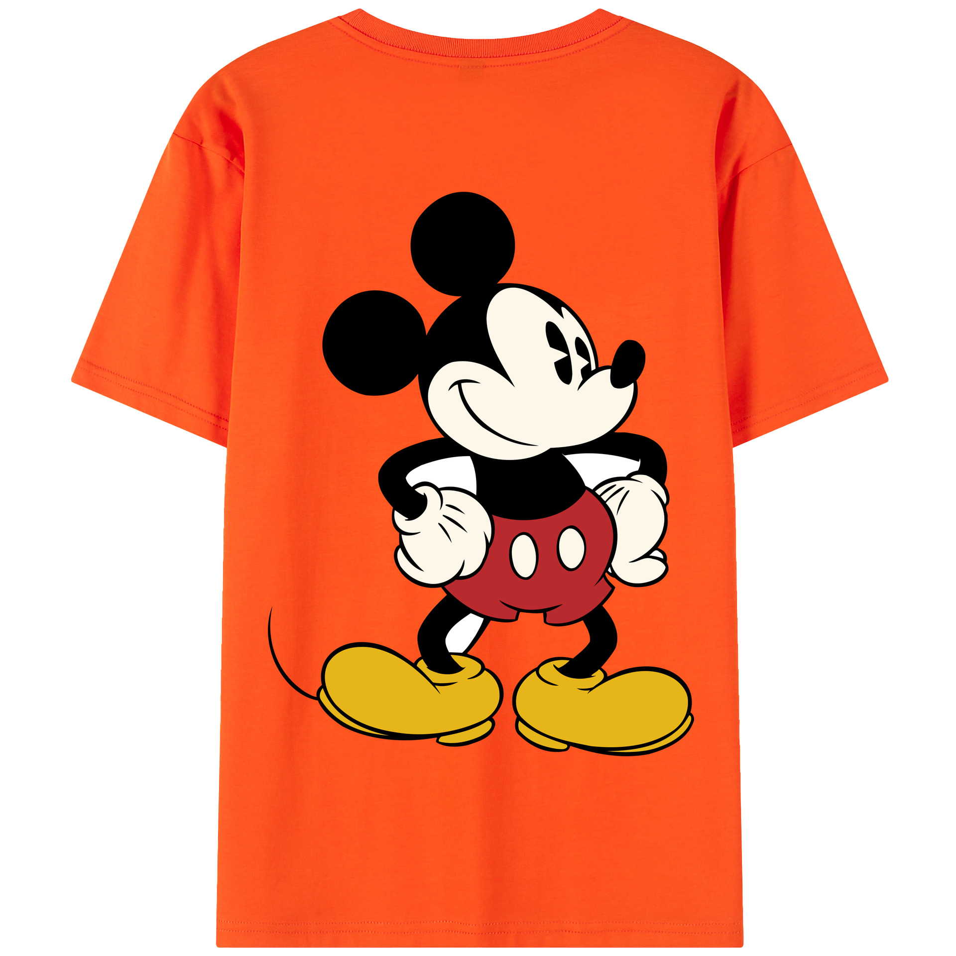 （画像用） ミッキーマウス Mickey Mouse 綿100％半袖Tシャツ（背面プリント）