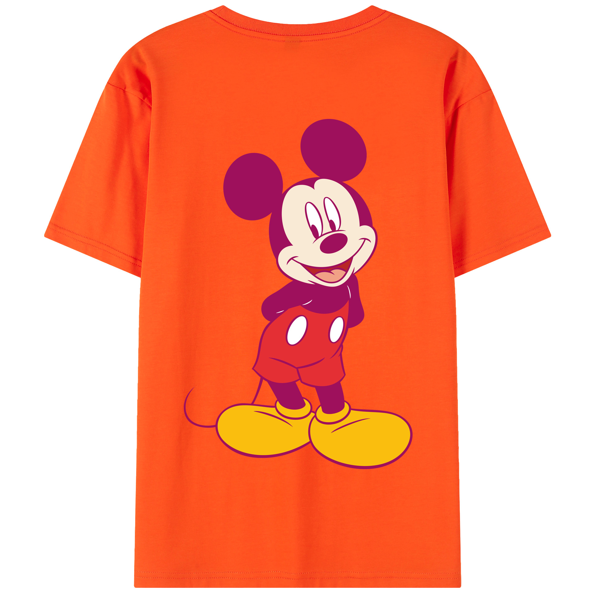 （画像用） ミッキーマウス Mickey Mouse 綿100％半袖Tシャツ（背面プリント）