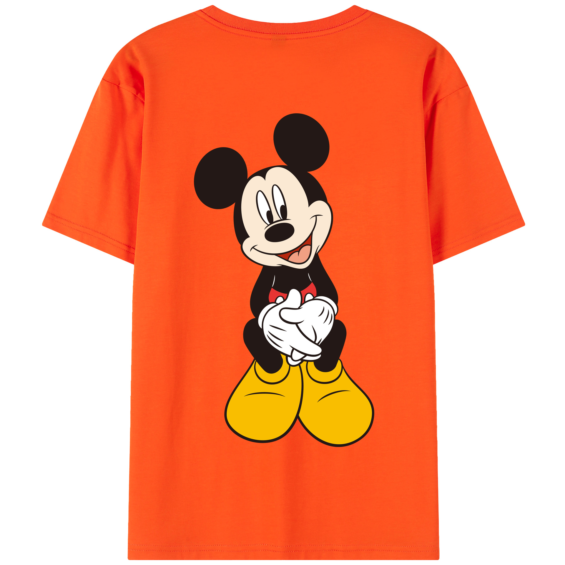（画像用） ミッキーマウス Mickey Mouse 綿100％半袖Tシャツ（背面プリント）