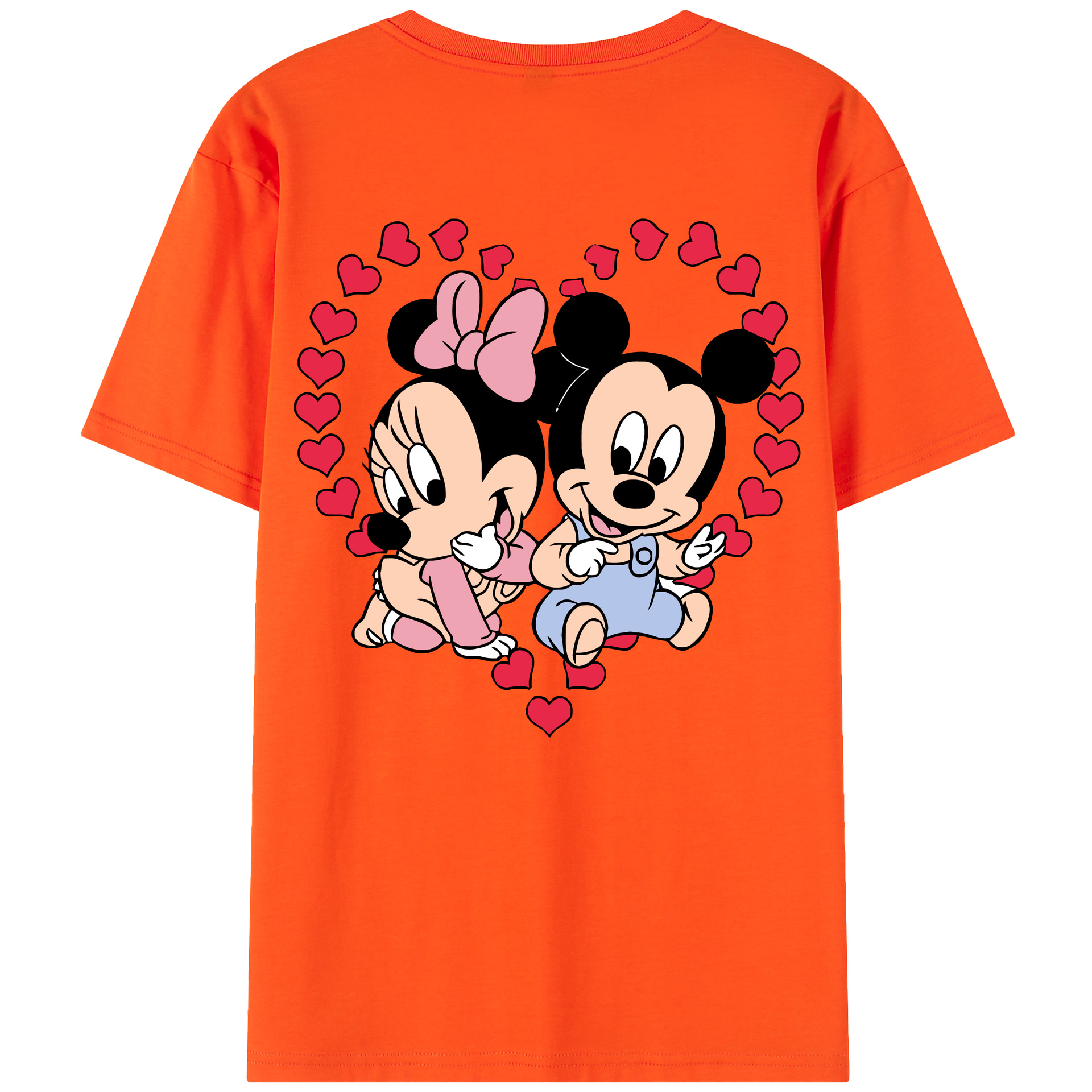 （画像用） ミッキーマウス Mickey Mouse 綿100％半袖Tシャツ（背面プリント）