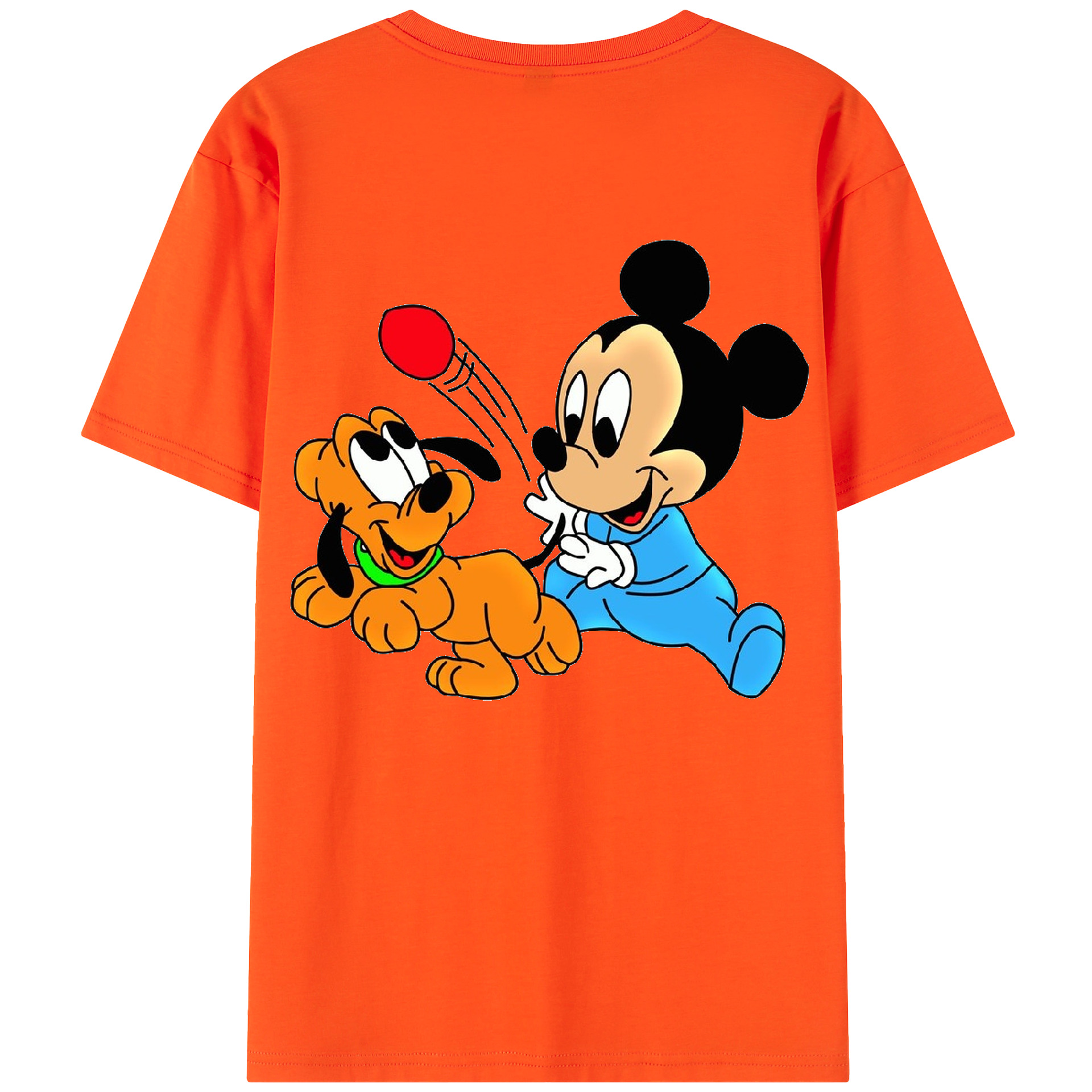 （画像用） ミッキーマウス Mickey Mouse 綿100％半袖Tシャツ（背面プリント）
