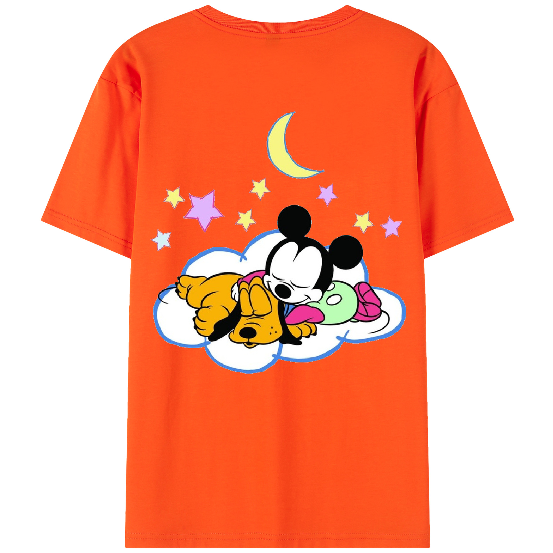 （画像用） ミッキーマウス Mickey Mouse 綿100％半袖Tシャツ（背面プリント）