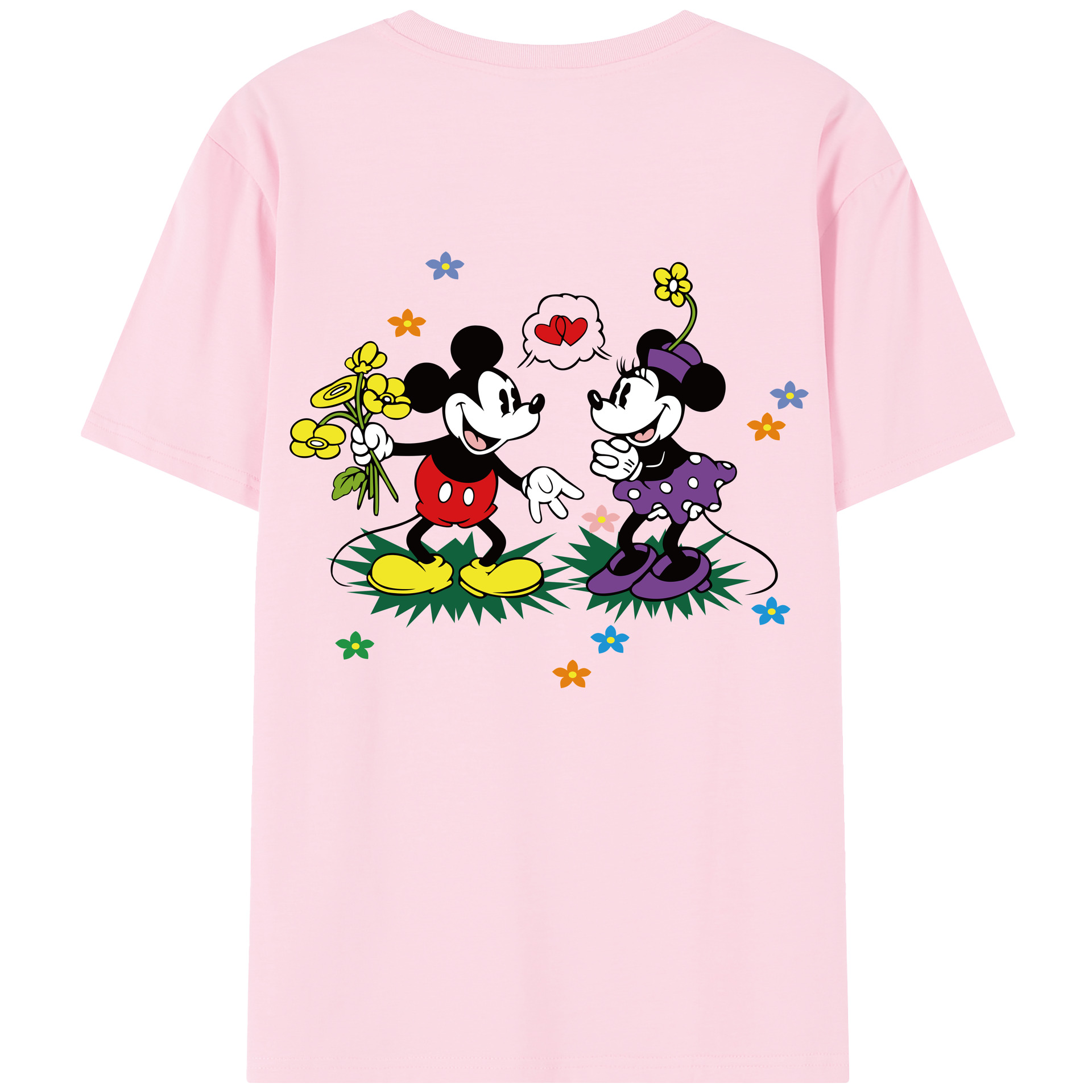 （画像用） ミッキーマウス Mickey Mouse 綿100％半袖Tシャツ（背面プリント）