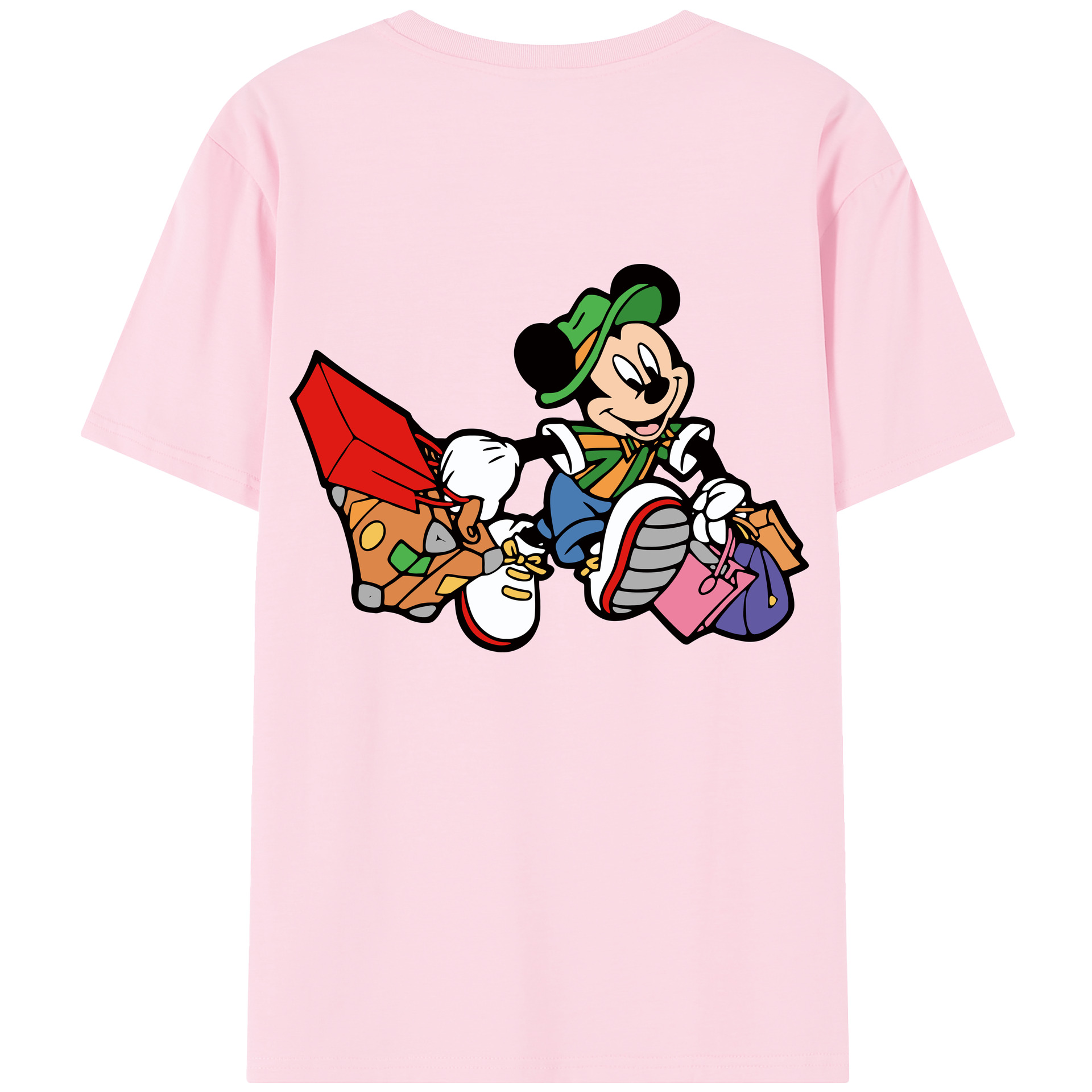 （画像用） ミッキーマウス Mickey Mouse 綿100％半袖Tシャツ（背面プリント）