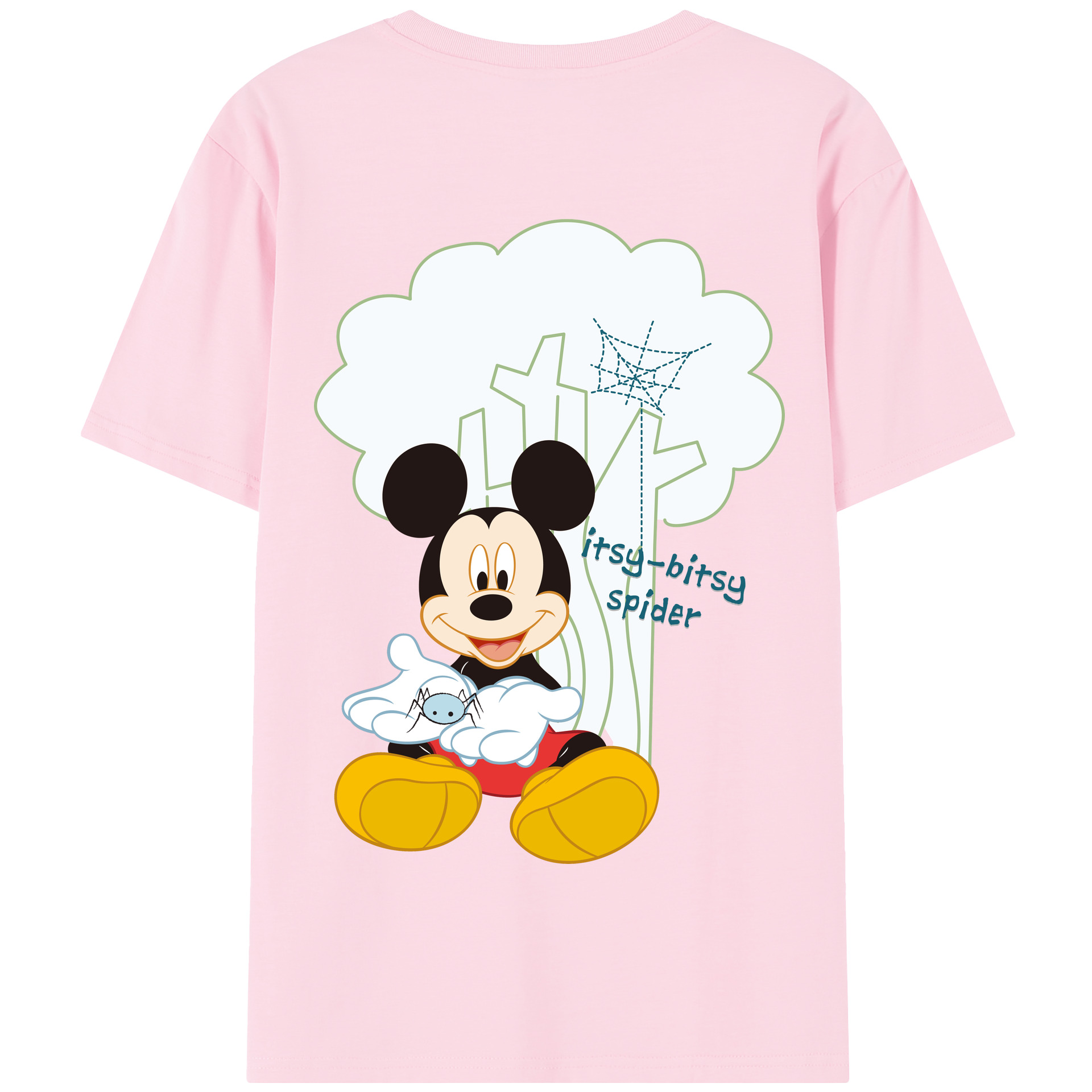 （画像用） ミッキーマウス Mickey Mouse 綿100％半袖Tシャツ（背面プリント）