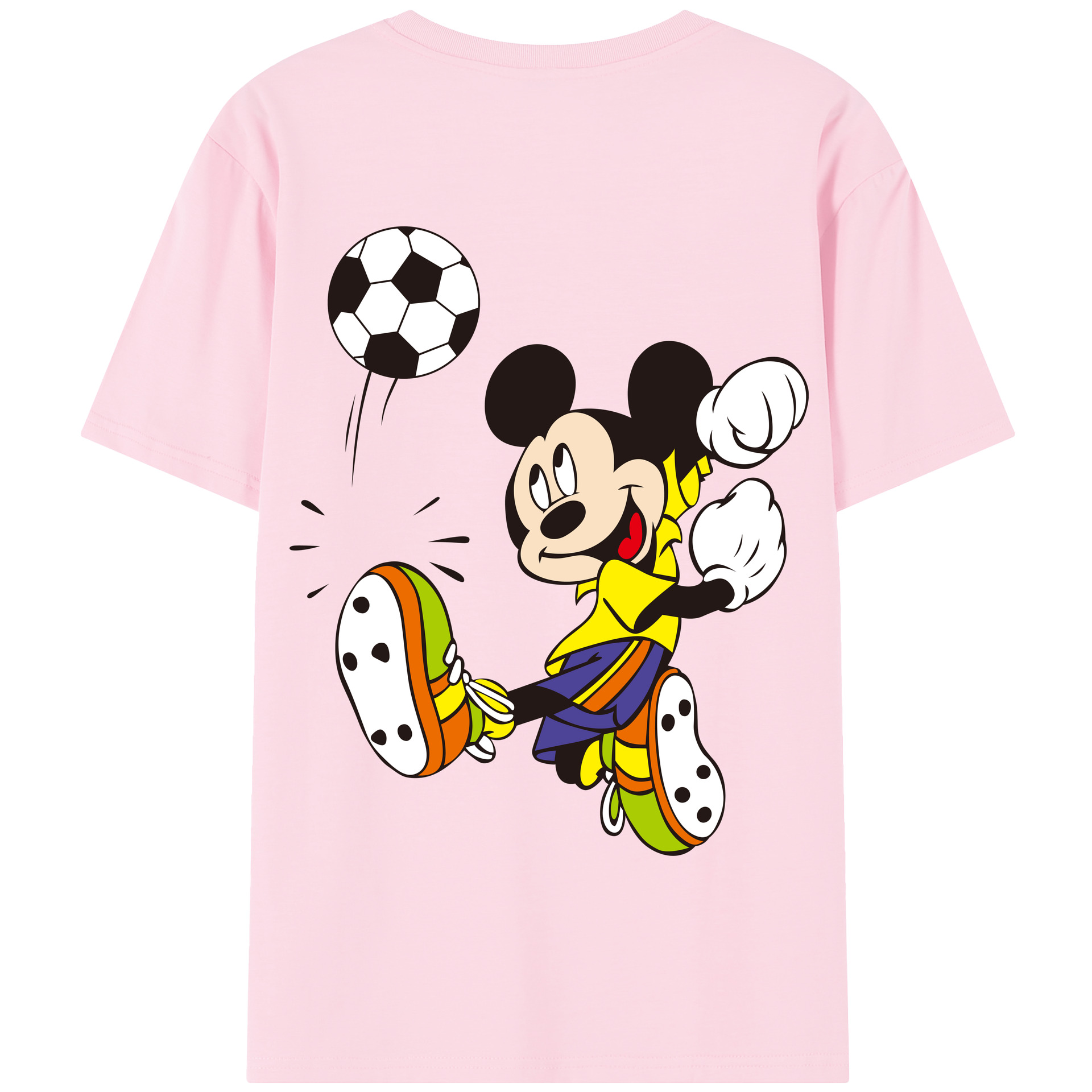 （画像用） ミッキーマウス Mickey Mouse 綿100％半袖Tシャツ（背面プリント）