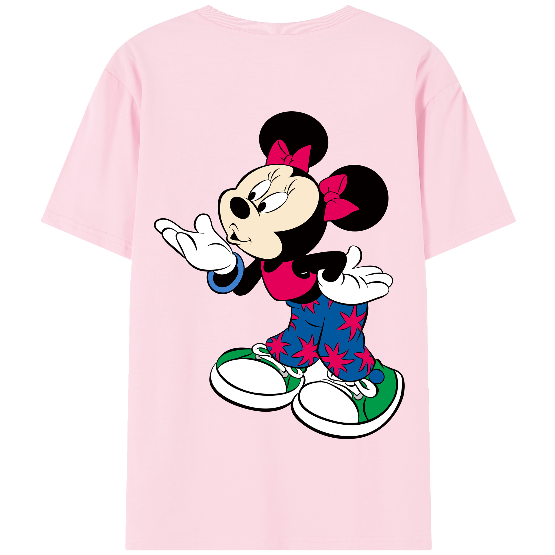 （画像用） ミッキーマウス Mickey Mouse 綿100％半袖Tシャツ（背面プリント）