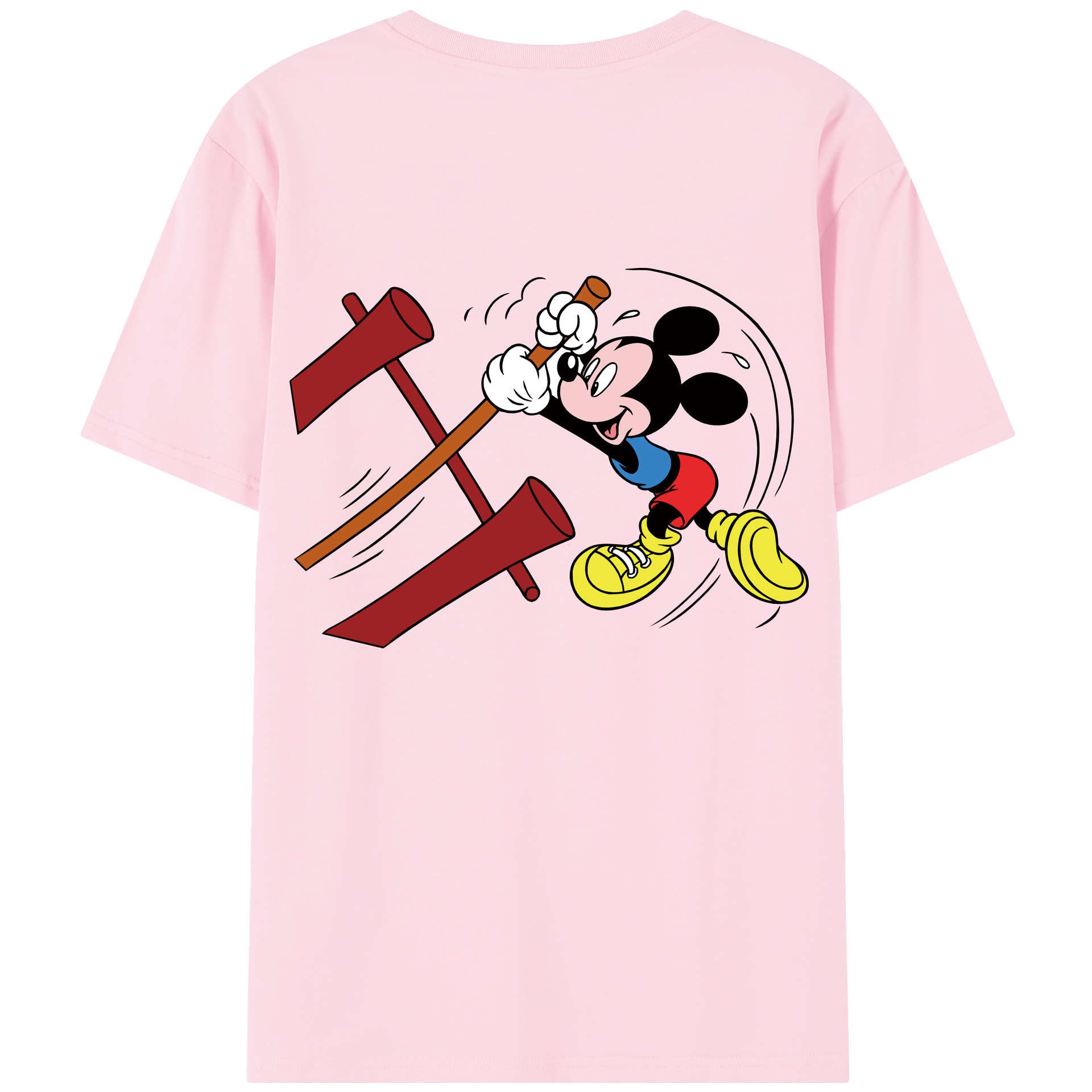 （画像用） ミッキーマウス Mickey Mouse 綿100％半袖Tシャツ（背面プリント）