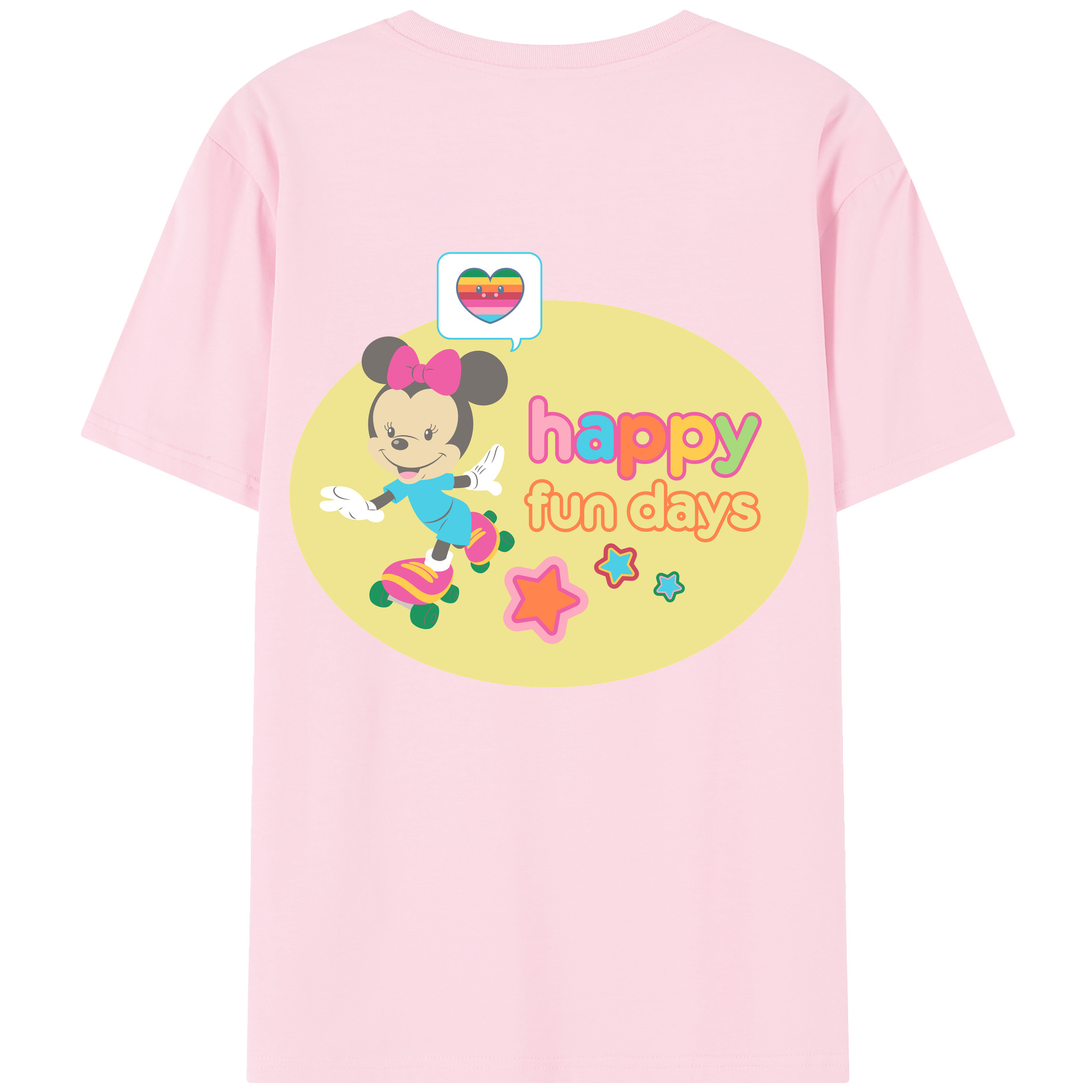 （画像用） ミッキーマウス Mickey Mouse 綿100％半袖Tシャツ（背面プリント）