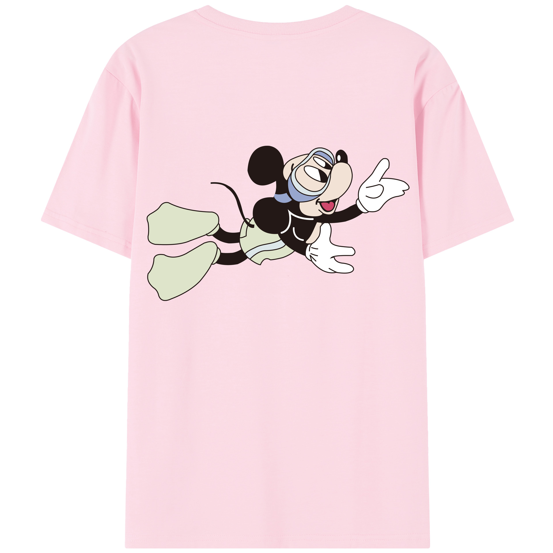 （画像用） ミッキーマウス Mickey Mouse 綿100％半袖Tシャツ（背面プリント）
