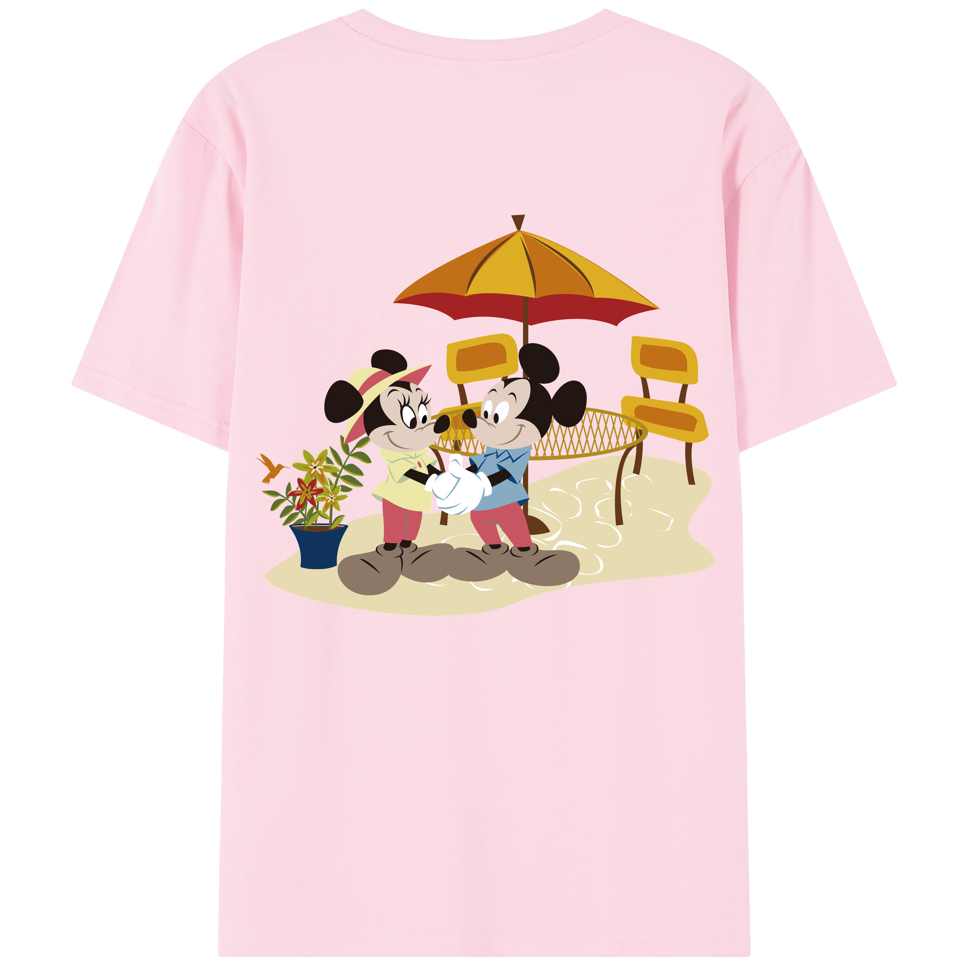 （画像用） ミッキーマウス Mickey Mouse 綿100％半袖Tシャツ（背面プリント）