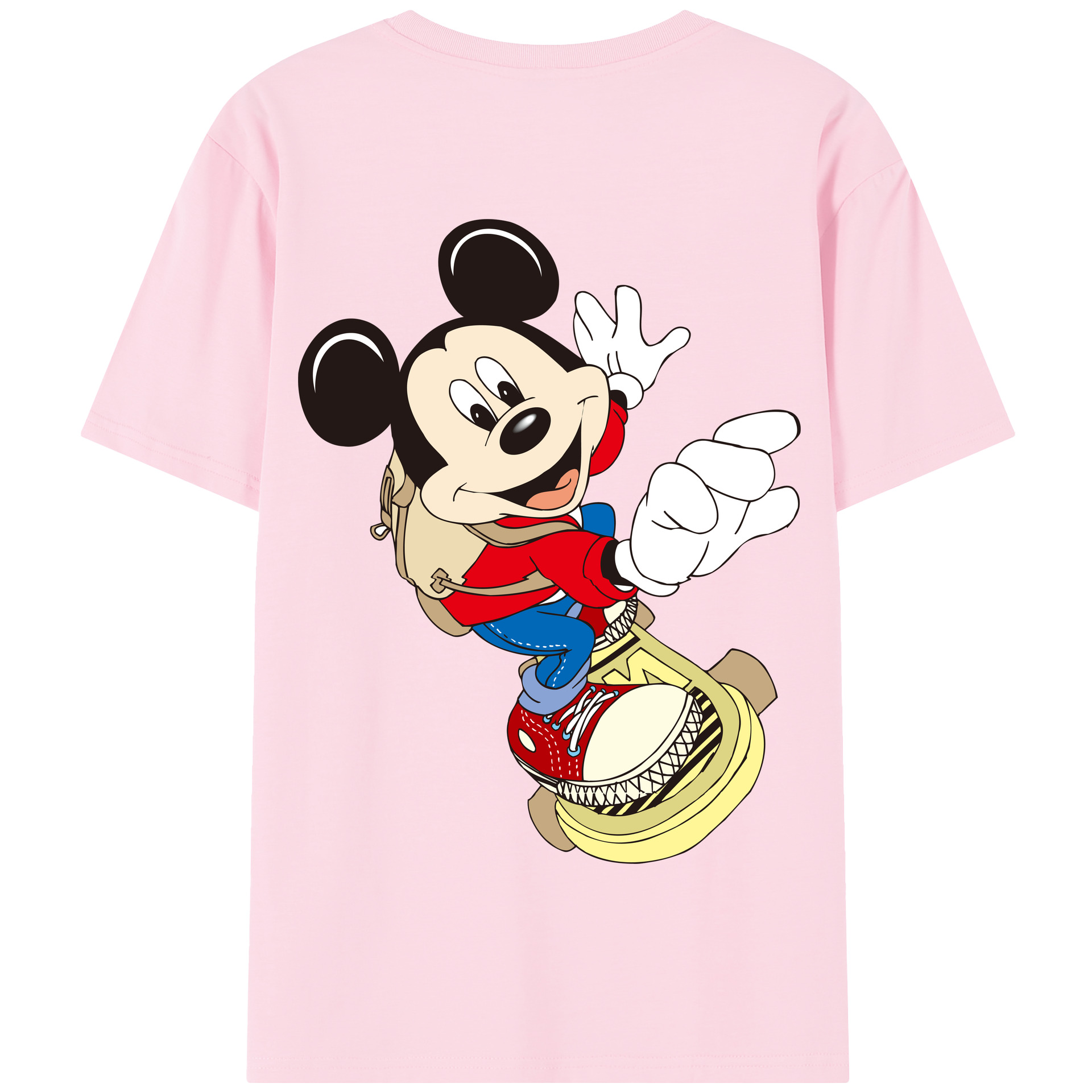 （画像用） ミッキーマウス Mickey Mouse 綿100％半袖Tシャツ（背面プリント）