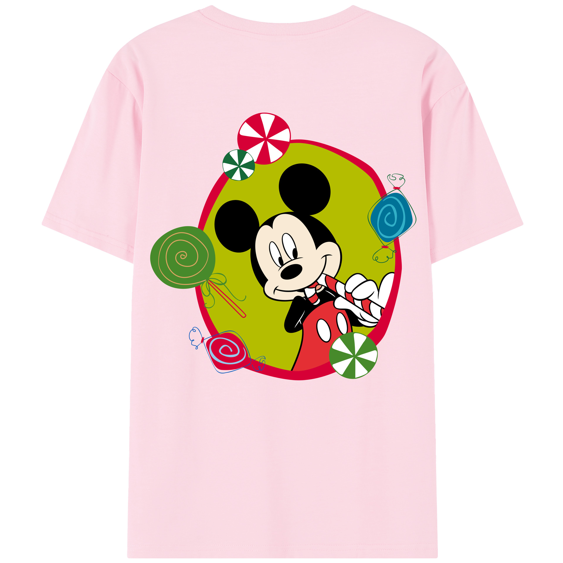 （画像用） ミッキーマウス Mickey Mouse 綿100％半袖Tシャツ（背面プリント）