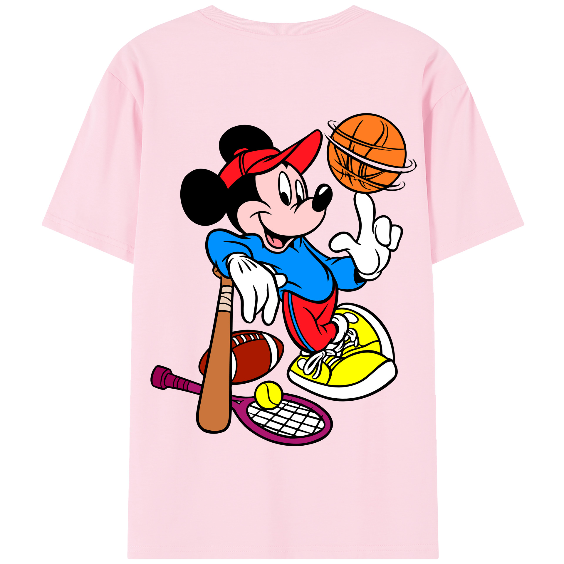 （画像用） ミッキーマウス Mickey Mouse 綿100％半袖Tシャツ（背面プリント）