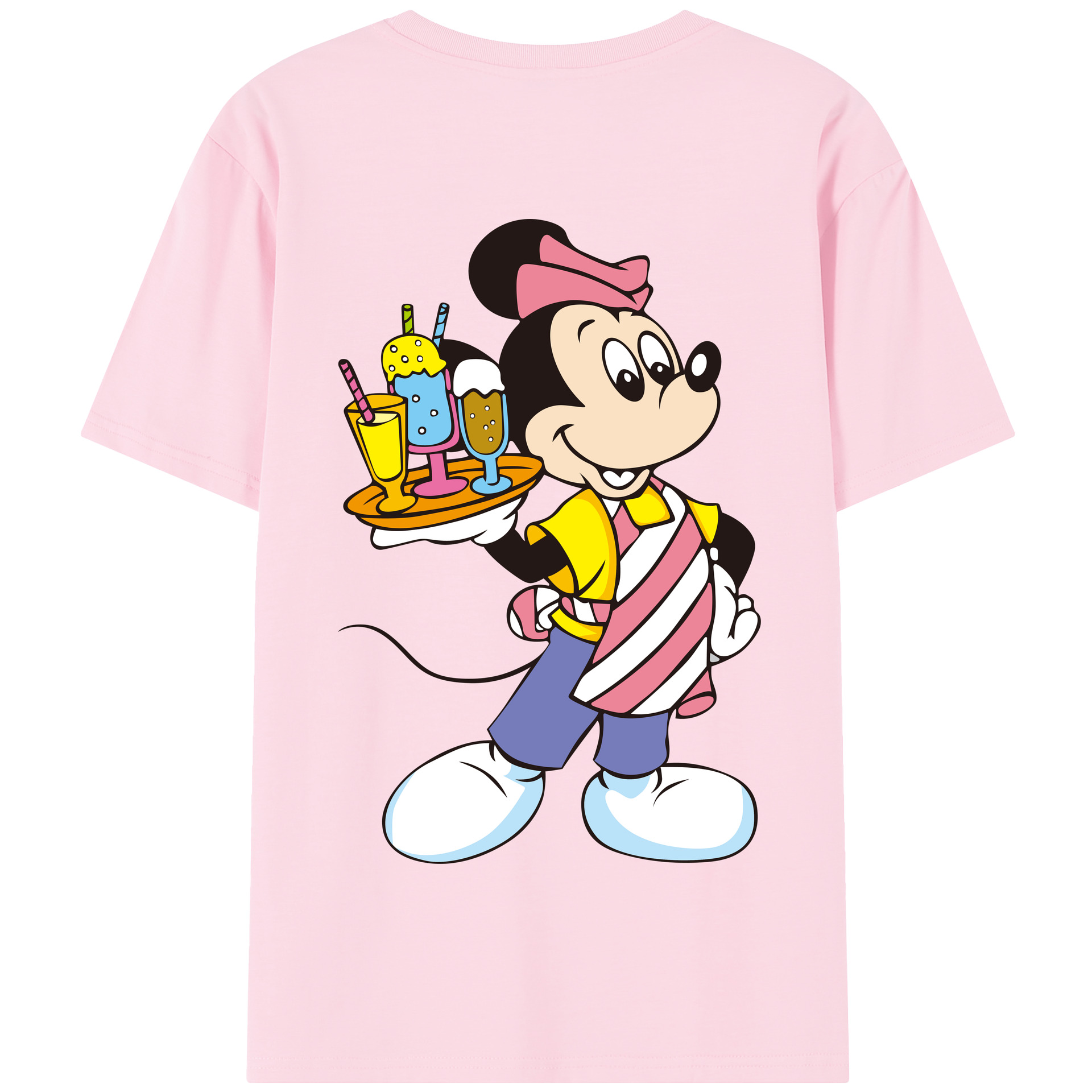 （画像用） ミッキーマウス Mickey Mouse 綿100％半袖Tシャツ（背面プリント）