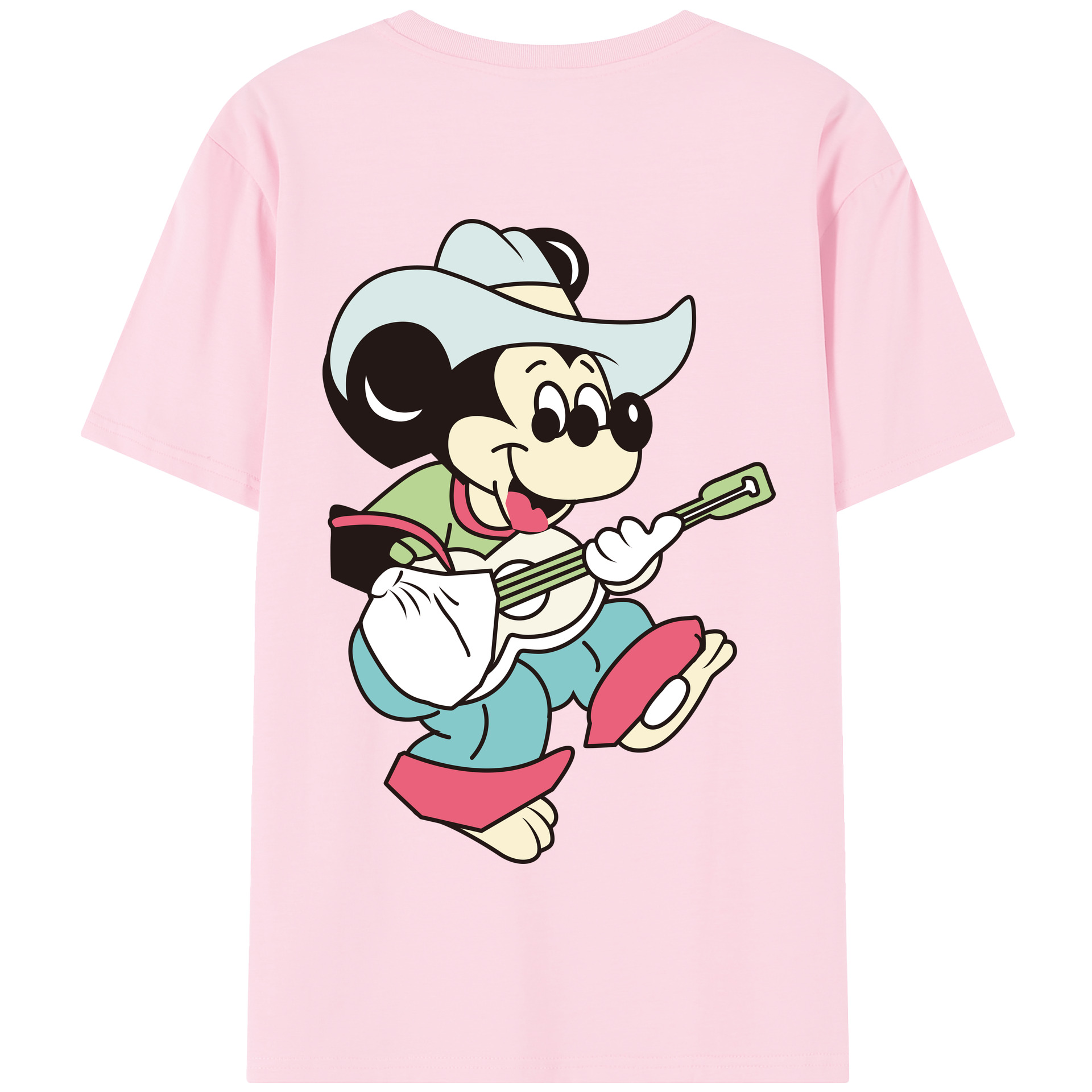 （画像用） ミッキーマウス Mickey Mouse 綿100％半袖Tシャツ（背面プリント）