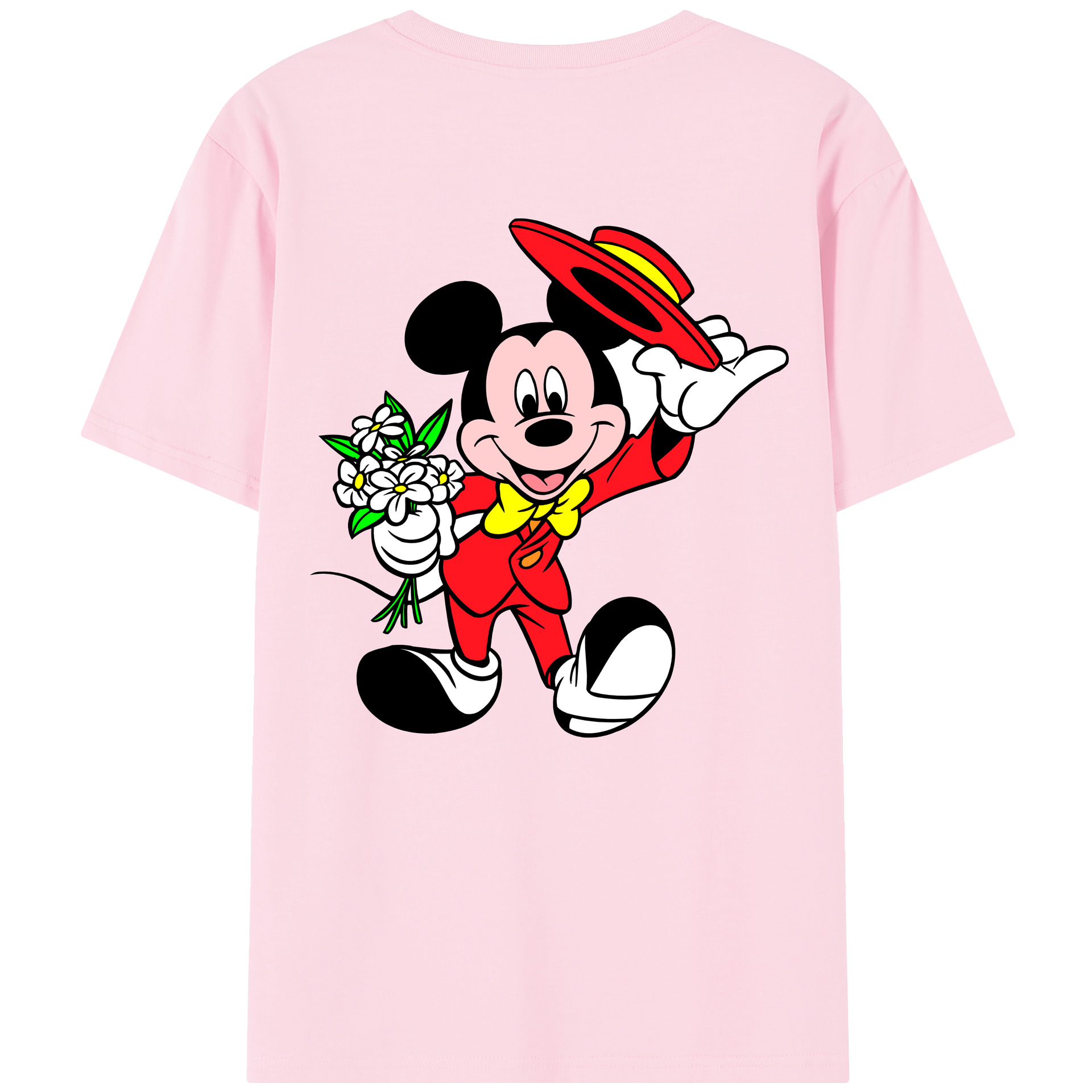 （画像用） ミッキーマウス Mickey Mouse 綿100％半袖Tシャツ（背面プリント）