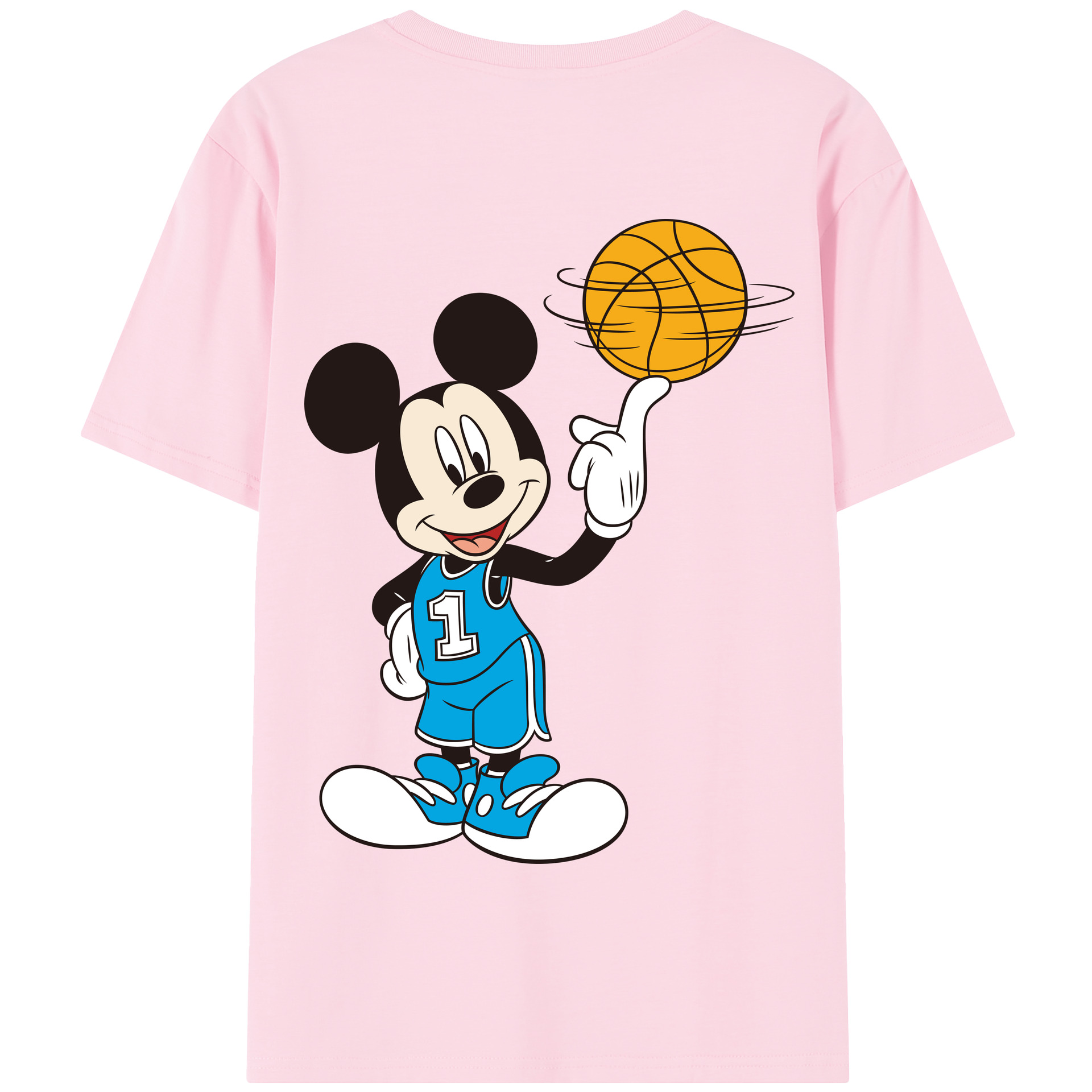 （画像用） ミッキーマウス Mickey Mouse 綿100％半袖Tシャツ（背面プリント）