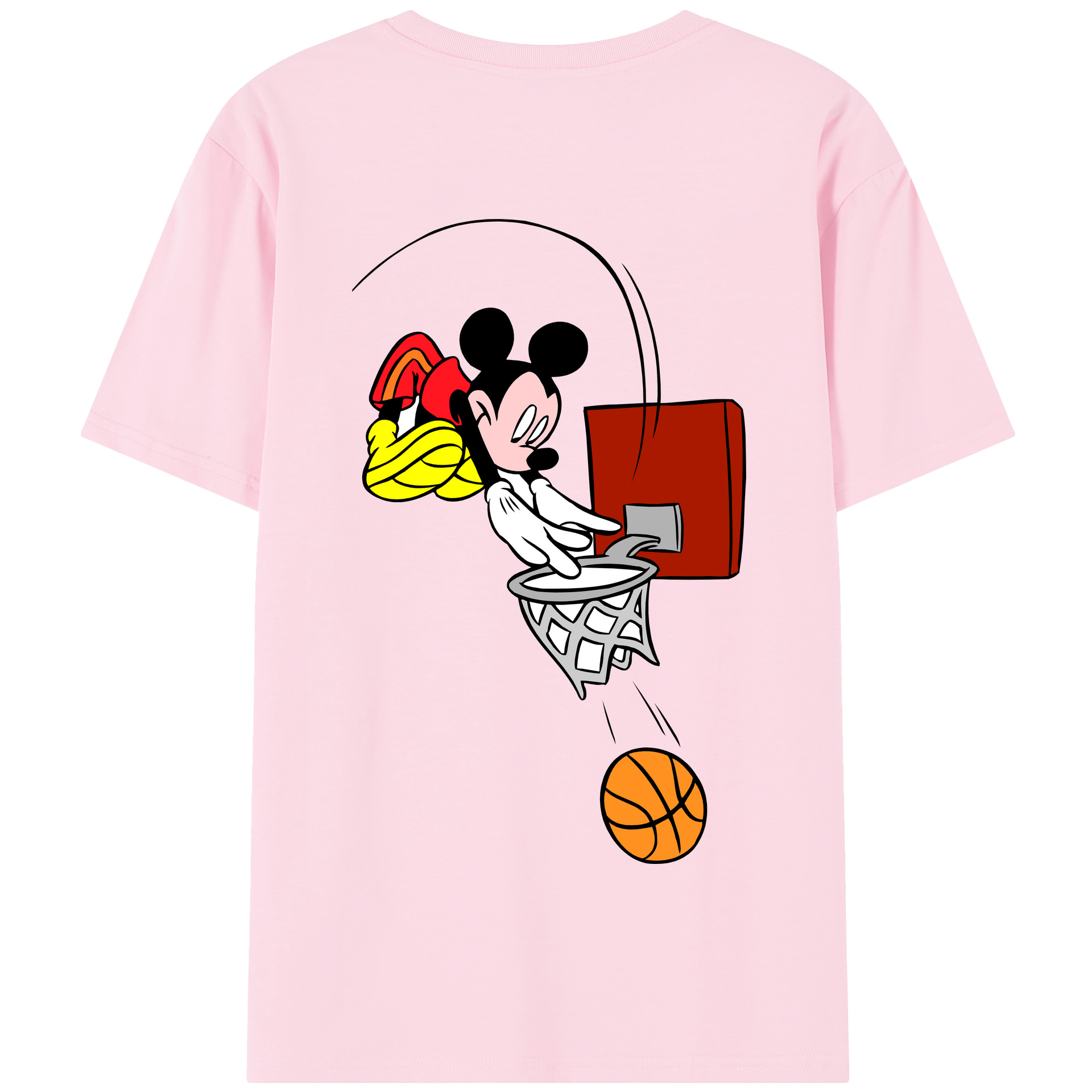 （画像用） ミッキーマウス Mickey Mouse 綿100％半袖Tシャツ（背面プリント）