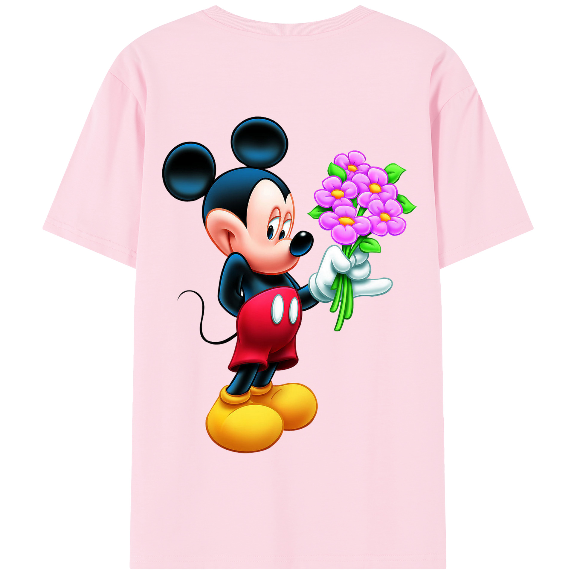 （画像用） ミッキーマウス Mickey Mouse 綿100％半袖Tシャツ（背面プリント）