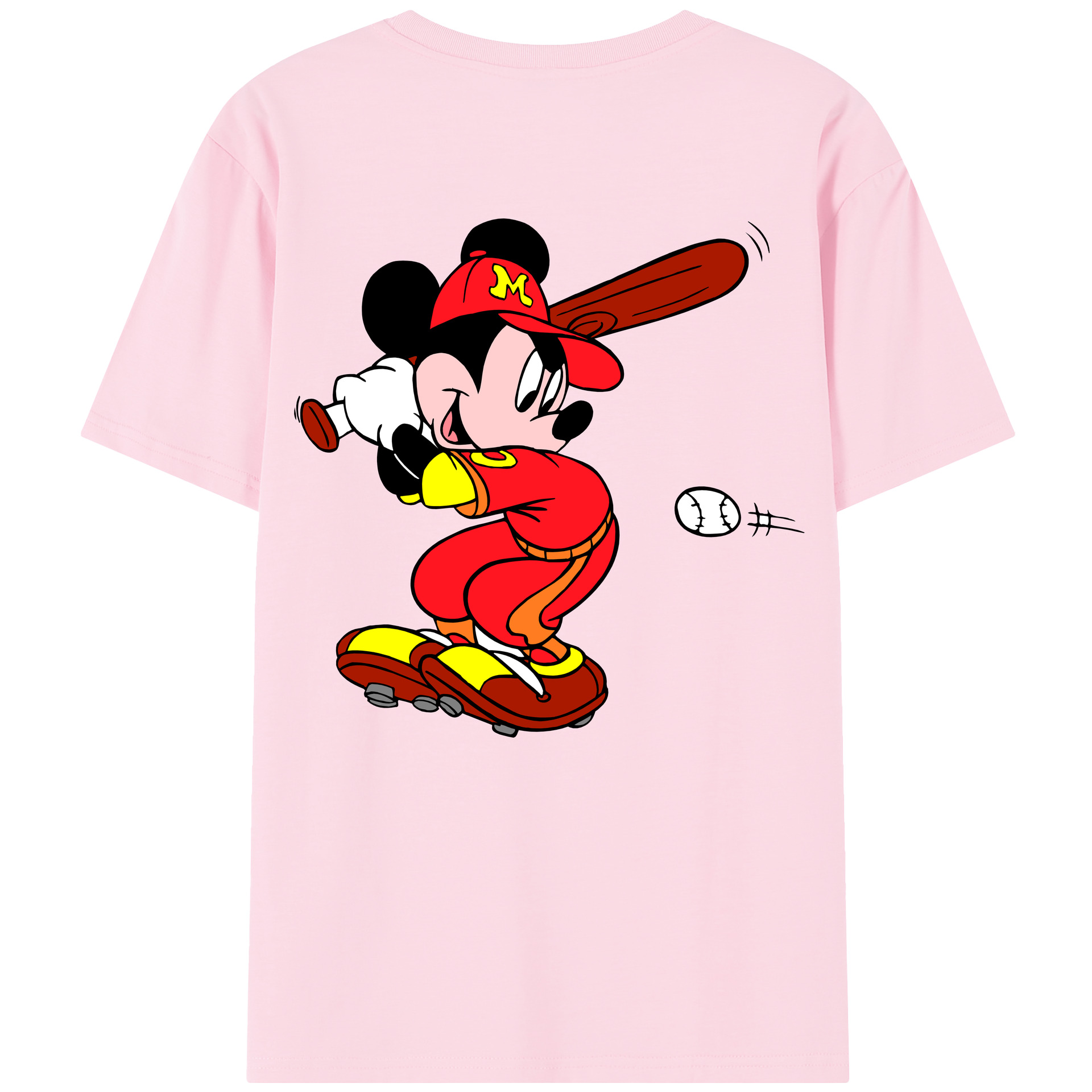 （画像用） ミッキーマウス Mickey Mouse 綿100％半袖Tシャツ（背面プリント）