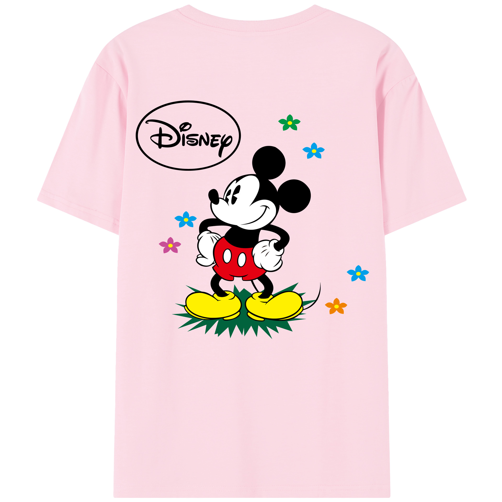 （画像用） ミッキーマウス Mickey Mouse 綿100％半袖Tシャツ（背面プリント）