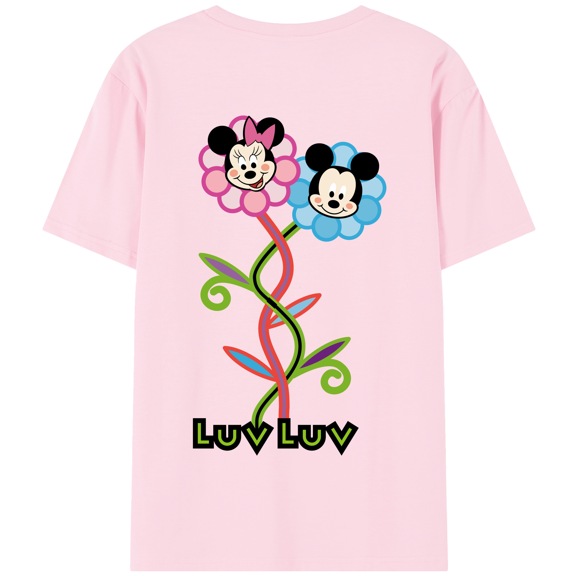 （画像用） ミッキーマウス Mickey Mouse 綿100％半袖Tシャツ（背面プリント）